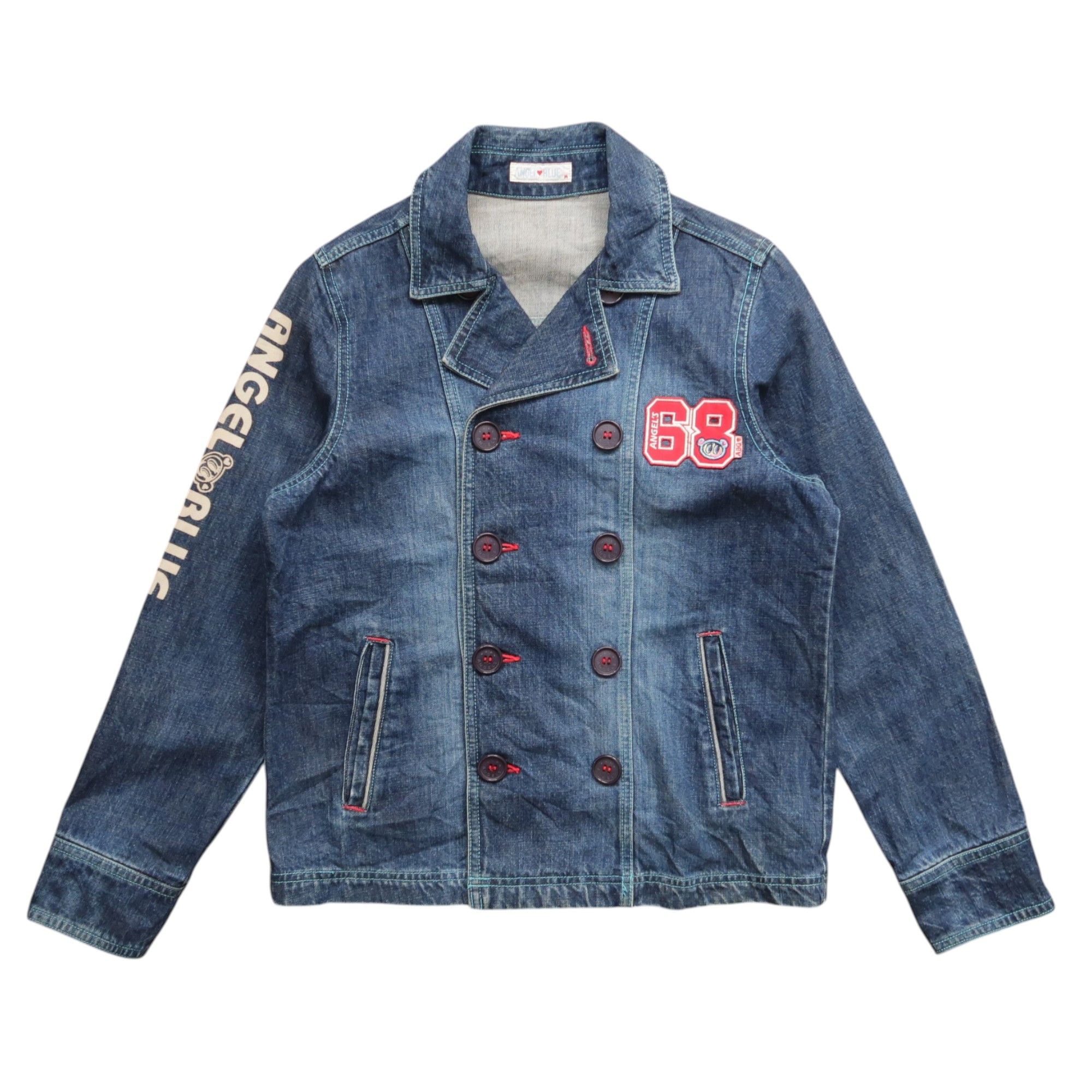 Japanese Brand Vintage Angel Blue Apple Double Breasted Jacket Size US M / EU 48-50 / 2 - 1 Thumbnail
