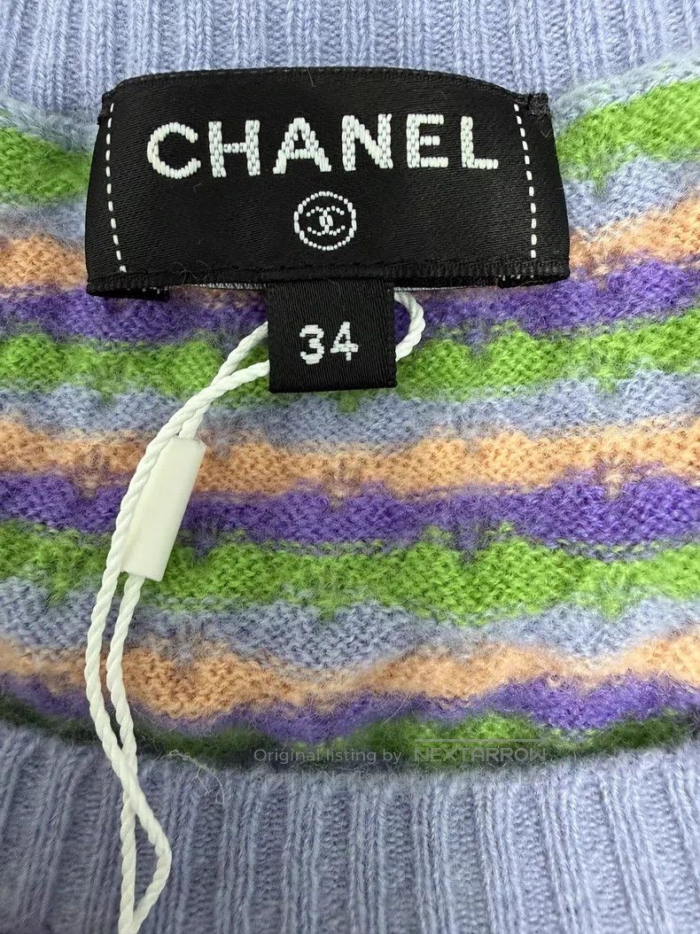 Chanel Chanel Striped handicraft workshop cashmere sweater Size XXS / US 00 / IT 34 - 4 Thumbnail
