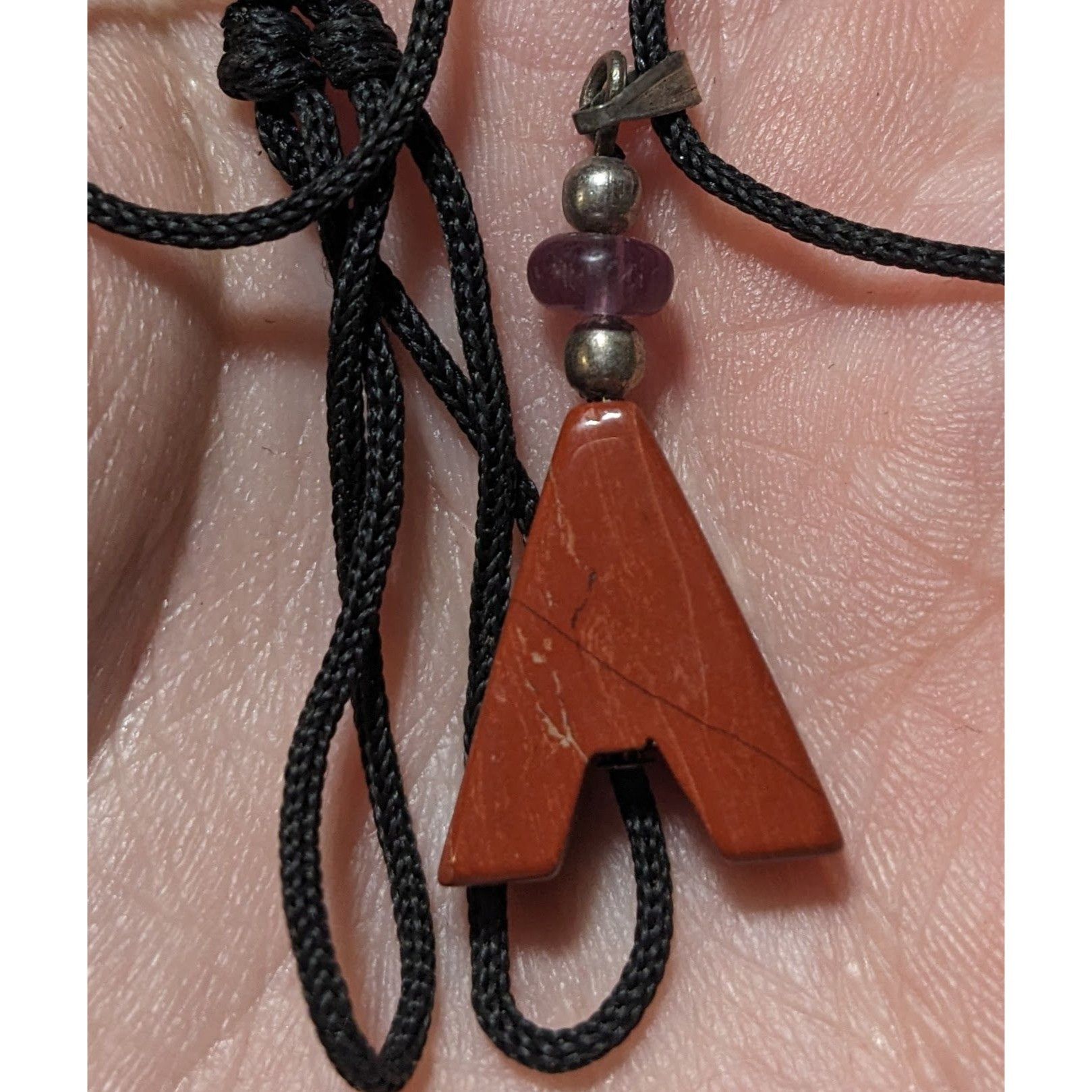 Other Red Jasper Minimalist Letter A Initial Necklace Size ONE SIZE - 12 Thumbnail