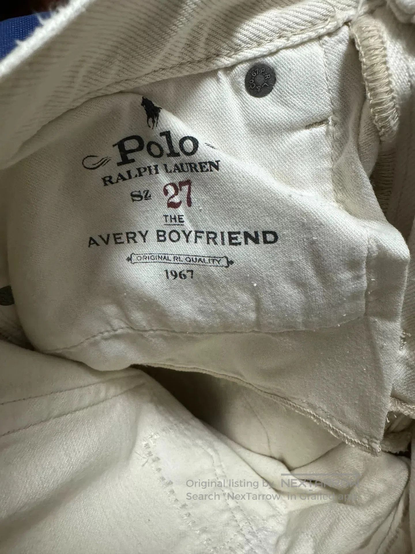 RRL Ralph Lauren distressed beige boyfit jeans by ralph lauren. Size 27" / US 4 / IT 40 - 5 Thumbnail