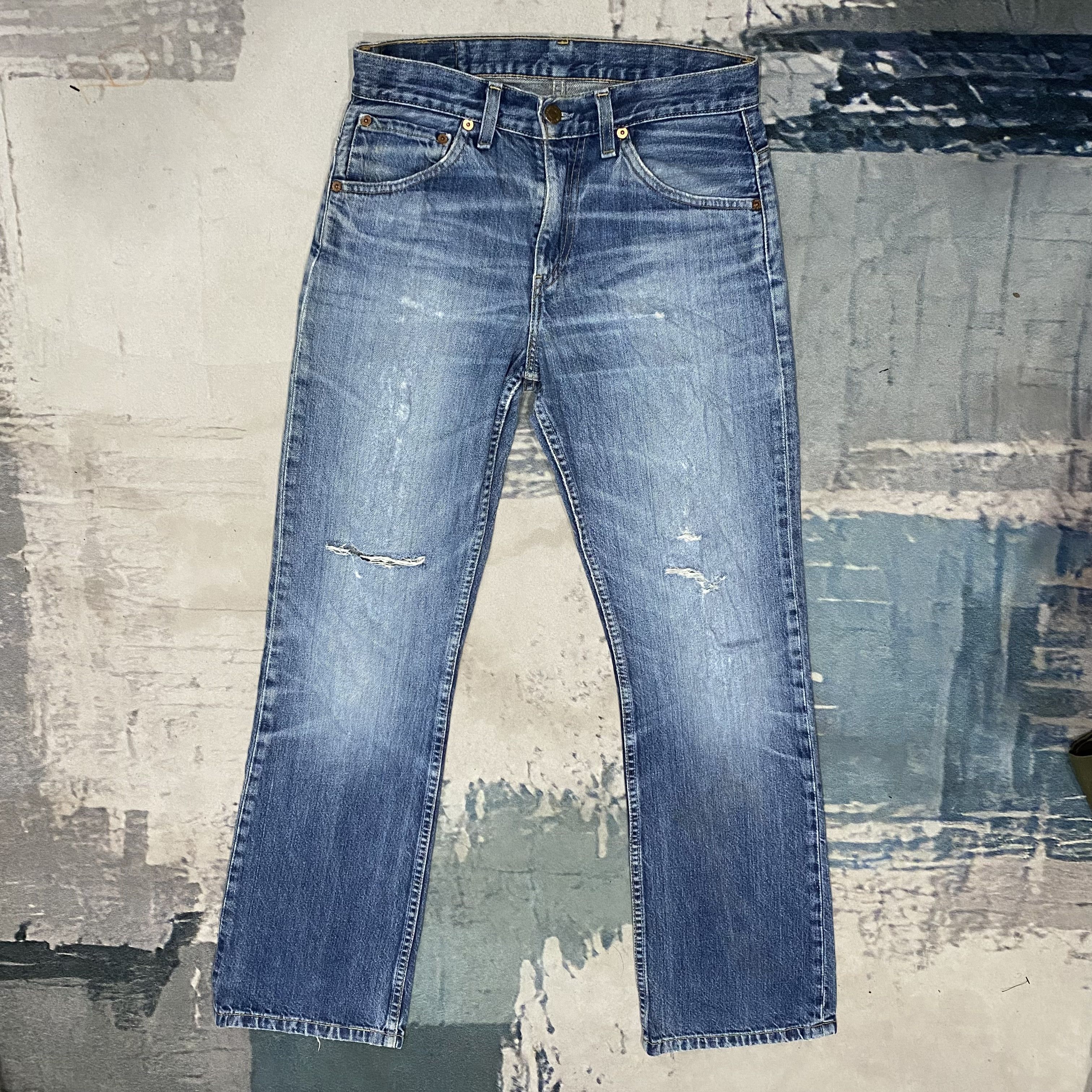 Levi's 🔥 Vintage Levis 507 Distress Aging Bootcut Denim Size US 29 - 1 Thumbnail