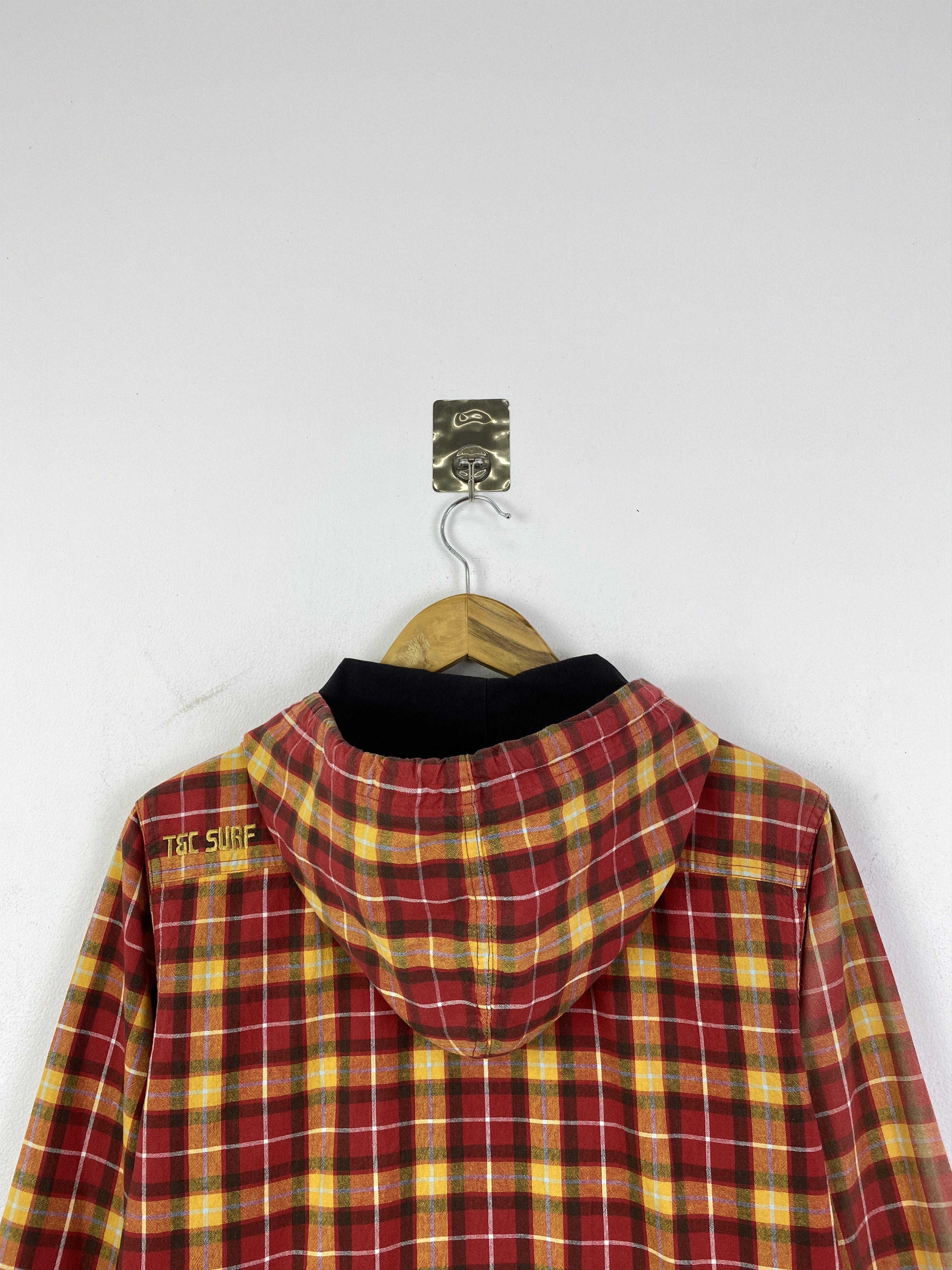Japanese Brand Vintage T&C Surf Designs Plaid Pattern Flannel Hooded JA0228 Size US M / EU 48-50 / 2 - 4 Thumbnail