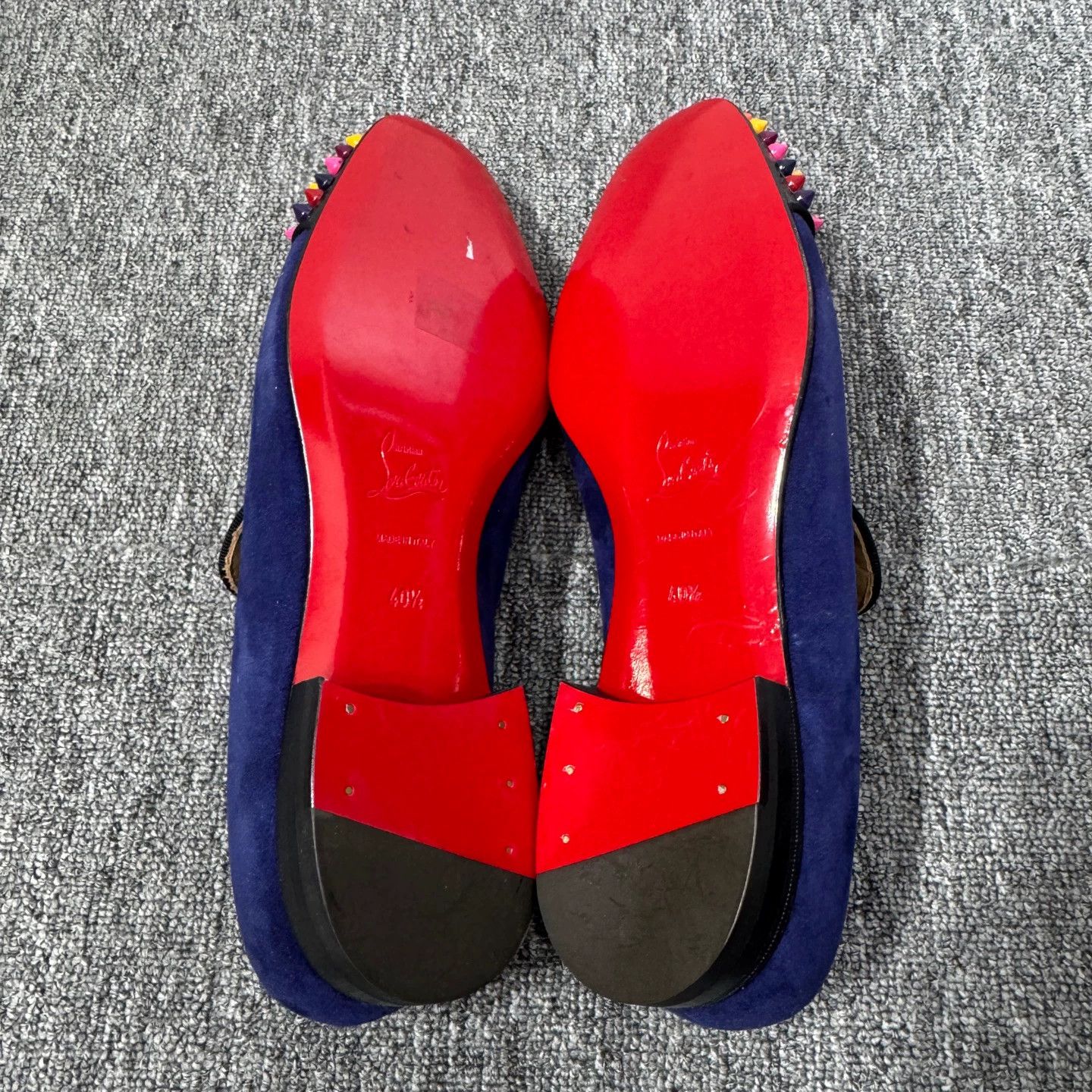 Christian Louboutin Christian Louboutin Rainbow Rivet Suede Loafer Size US 7 / EU 40 - 4 Thumbnail