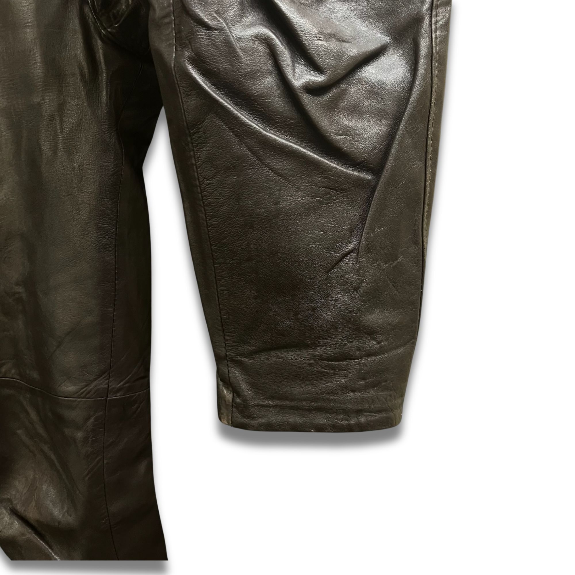 Other Brown Leather Pants With Belt Loops Pockets & Front Zipper C Size 26" / US 2 / IT 38 - 5 Thumbnail