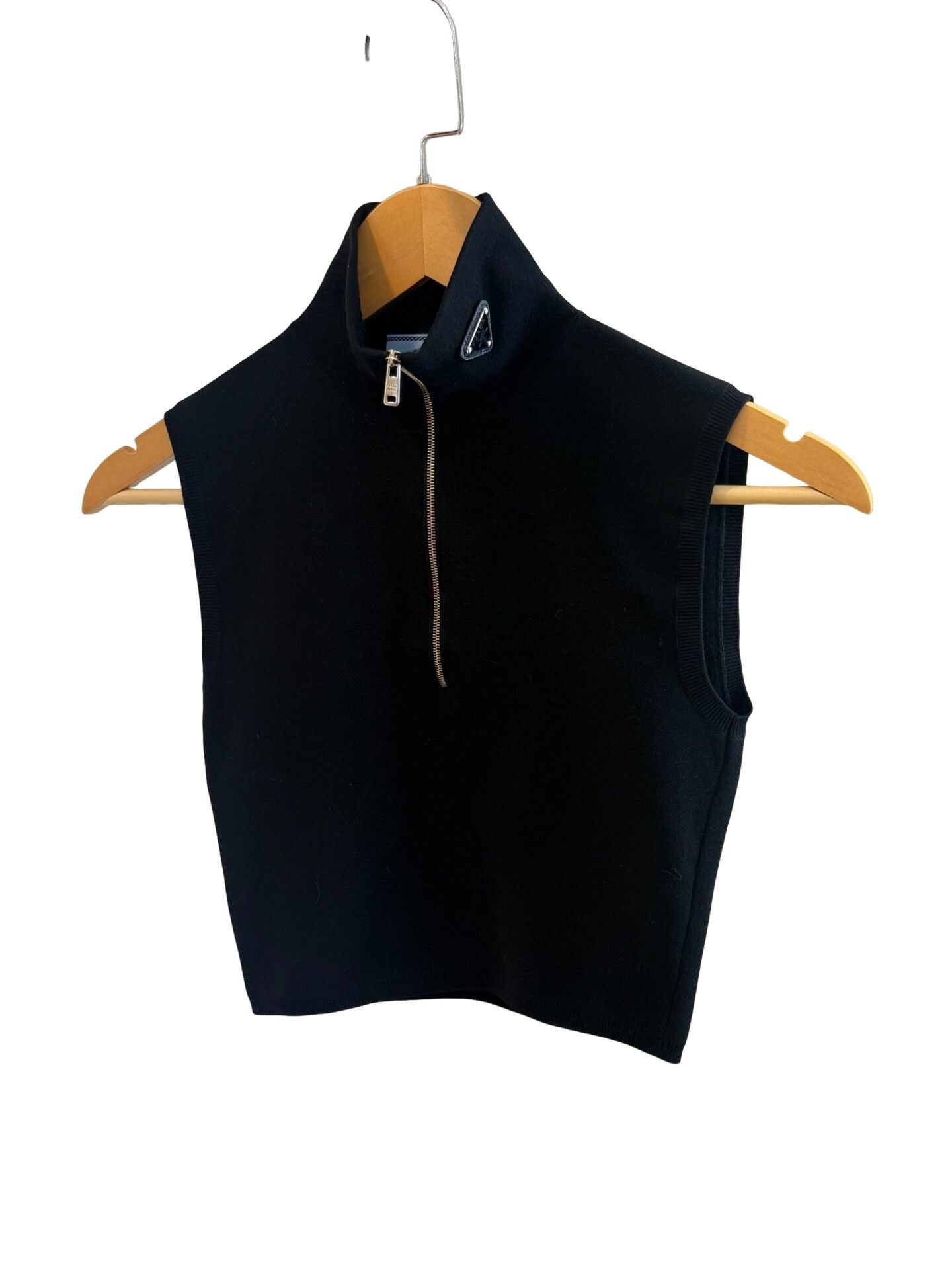 Prada Prada Black Zip-Up Knit Tank Top Size 36 Size XS / US 0-2 / IT 36-38 - 1 Thumbnail