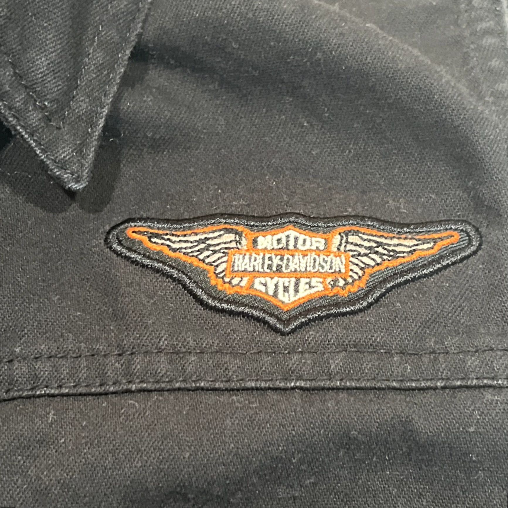Harley Davidson VINTAGE Harley-Davidson Shirt Womens Medium Sleeveless Black Snap Logo Patch Vest Biker USA Pockets Size M / US 6-8 / IT 42-44 - 3 Thumbnail