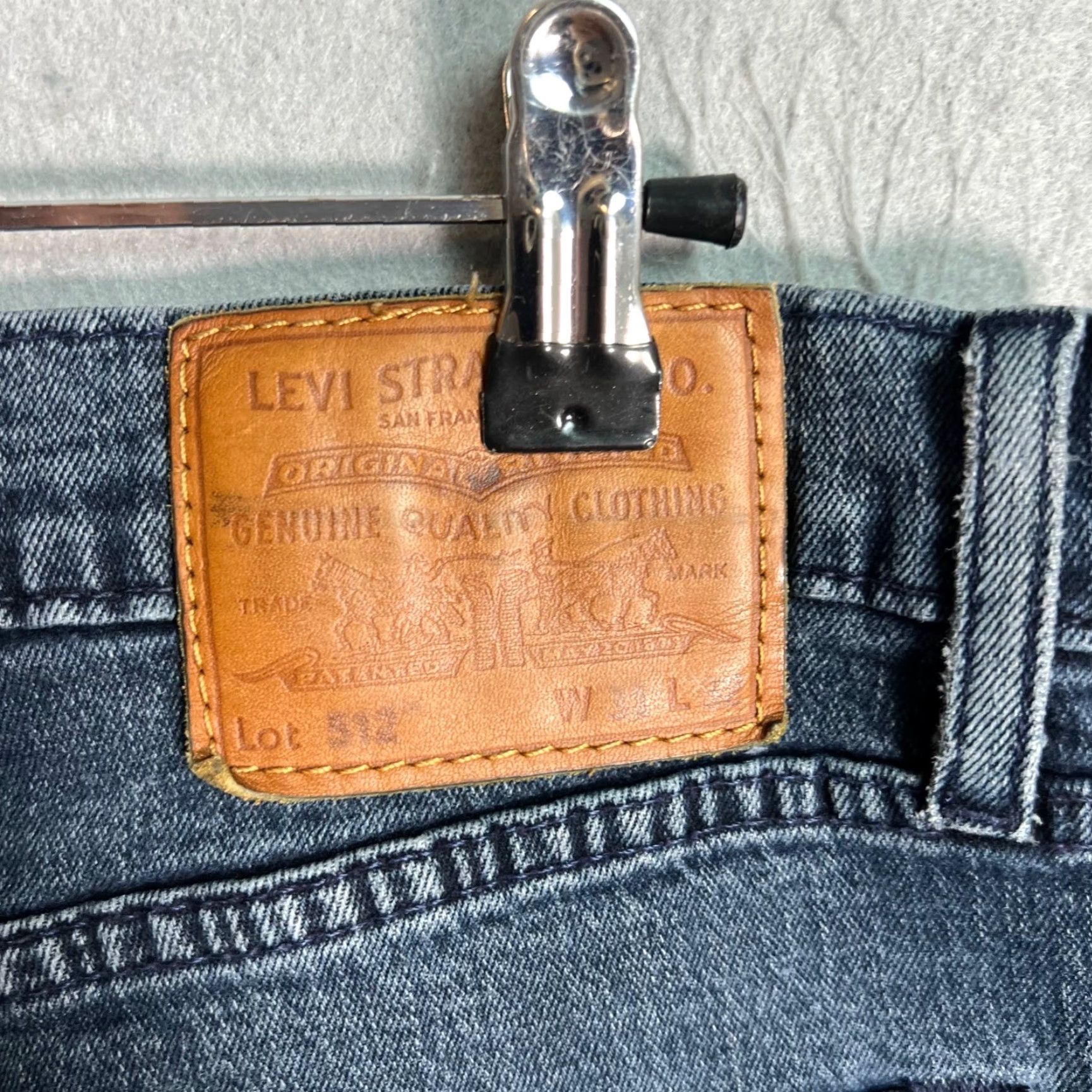 Levi's Levi's 512 Mens Size 31 x 32 High-Rise Skinny Jeans Blue Denim Cotton Blend Jeans Size 24" / US 00 / IT 34 - 3 Thumbnail