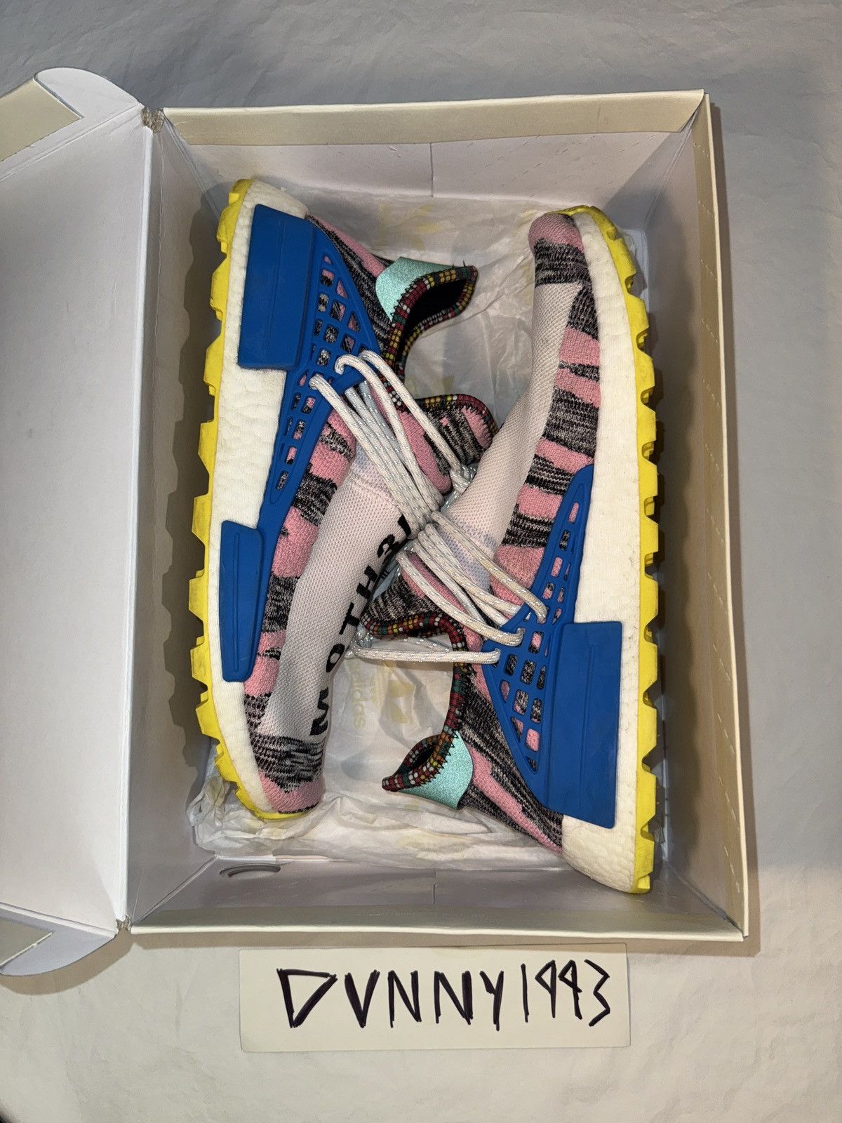 Adidas × Pharrell NMD Hu “MOTH3R” Size US 12 / EU 45 - 2 Thumbnail