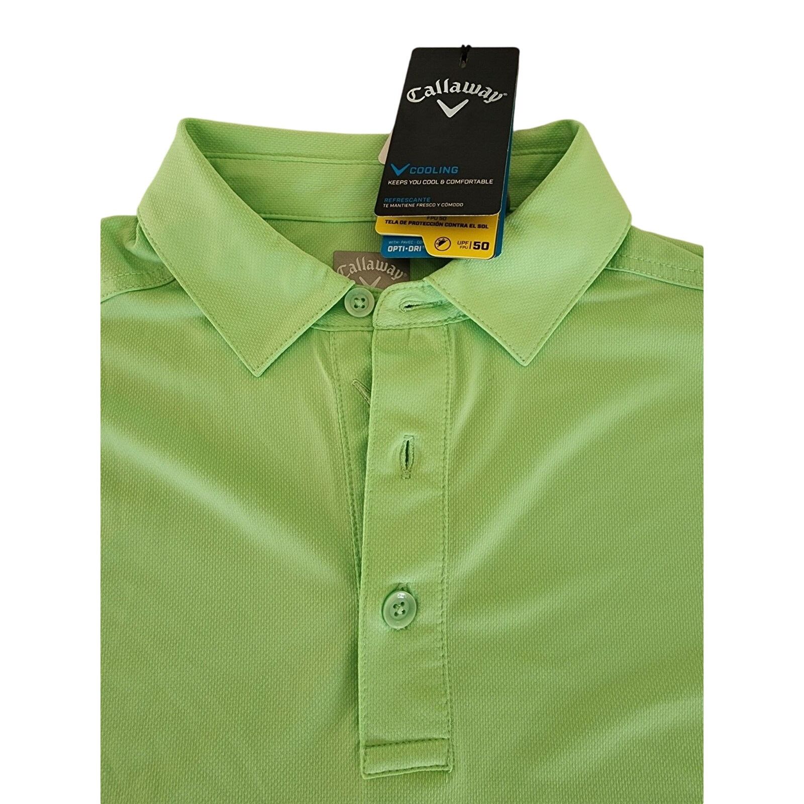 Callaway Callaway Men's Micro Hex Solid Golf Polo Shirt Green Ash S Size US S / EU 44-46 / 1 - 2 Thumbnail