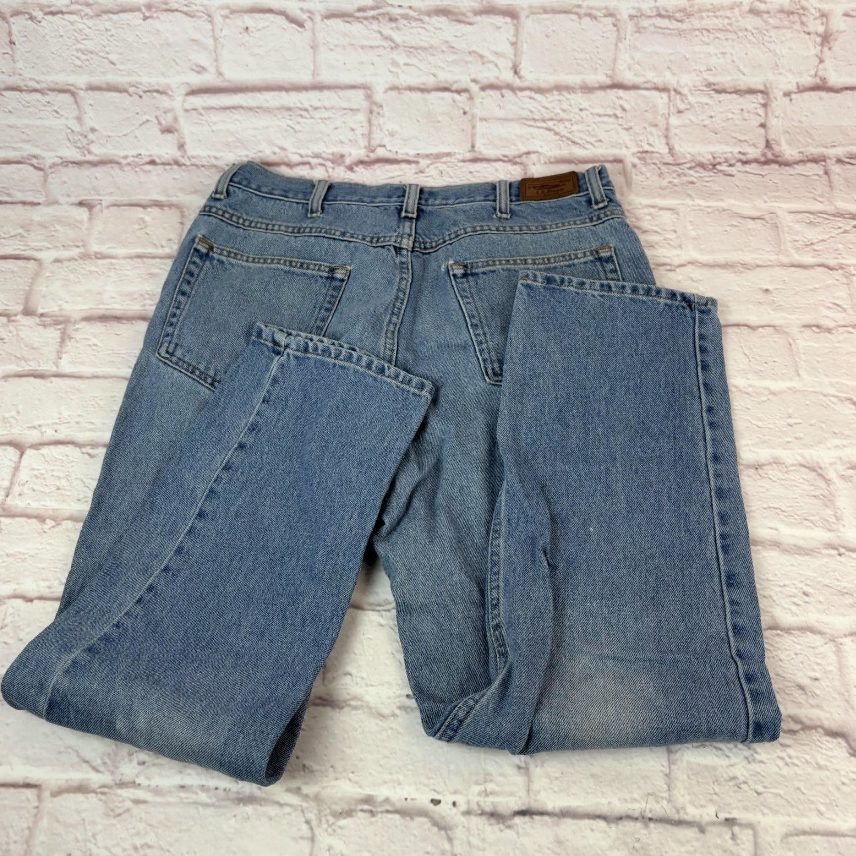 Vintage L.L.Bean Jeans Mens 32x27 Blue Classic Fit 100% Cotton Denim Pants Straight Leg Size US 32 / EU 48 - 3 Thumbnail