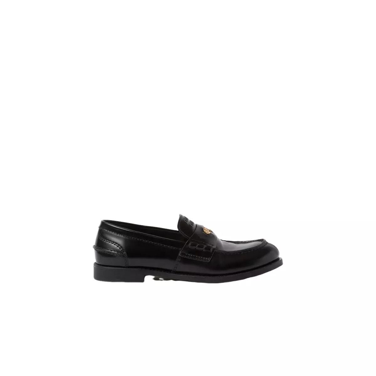 MIU MIU $1170 Black Leather Penny Loafers New