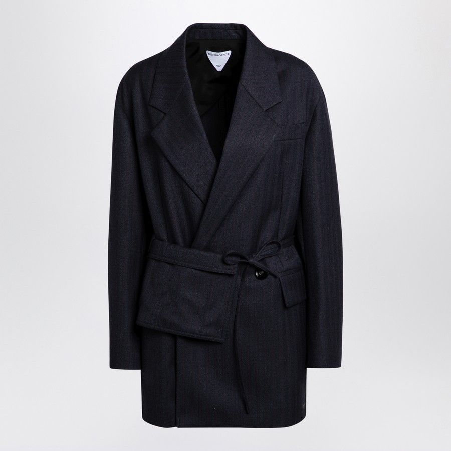Bottega Veneta o1d2blof0824 Striped Wool Jacket in Black Size XS / US 0-2 / IT 36-38 - 1 Thumbnail