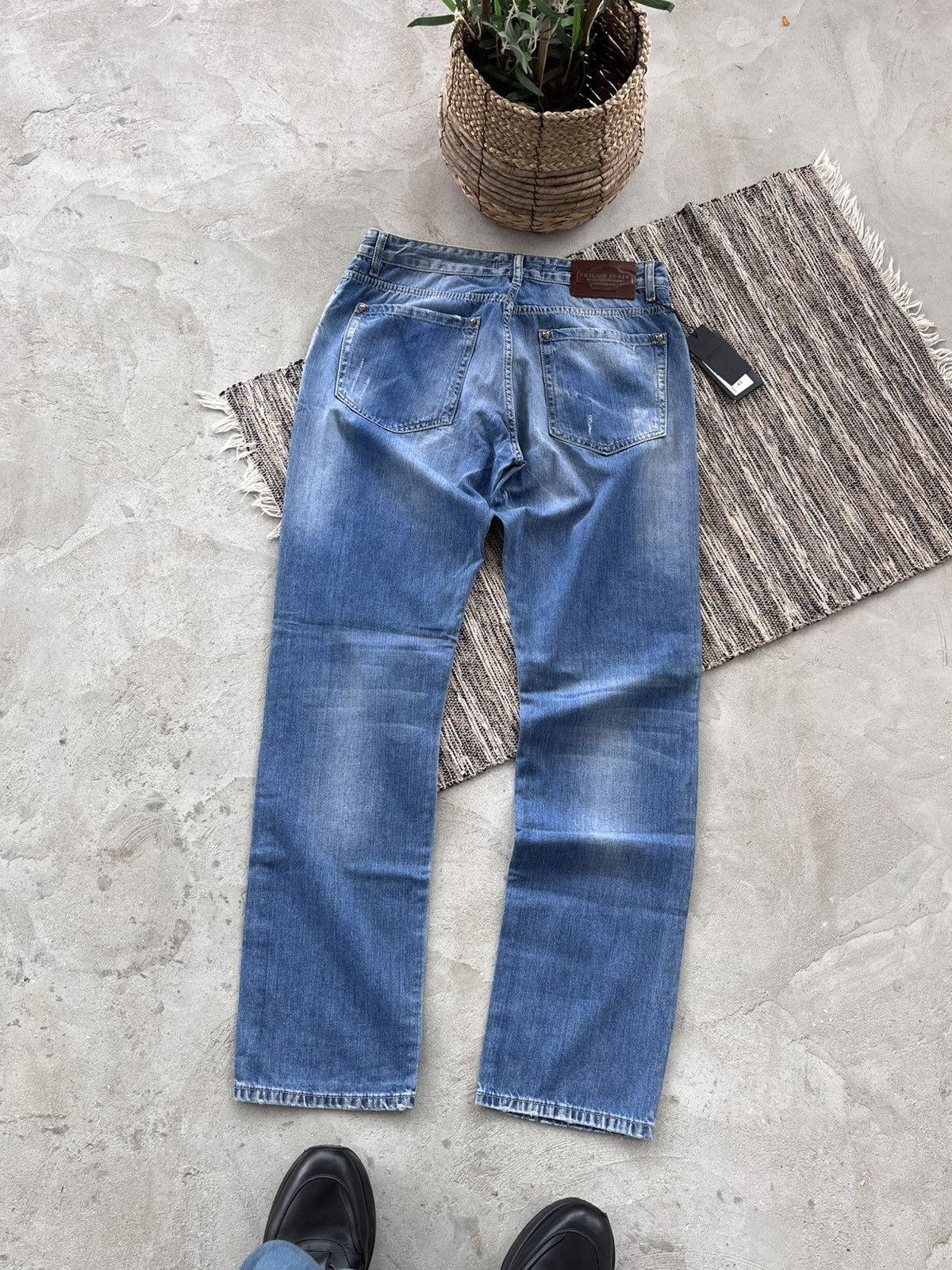 Philipp Plein New Philipp Plein Jeans Light Blue denim Distressed Wide Y2K Size US 36 / EU 52 - 2 Thumbnail