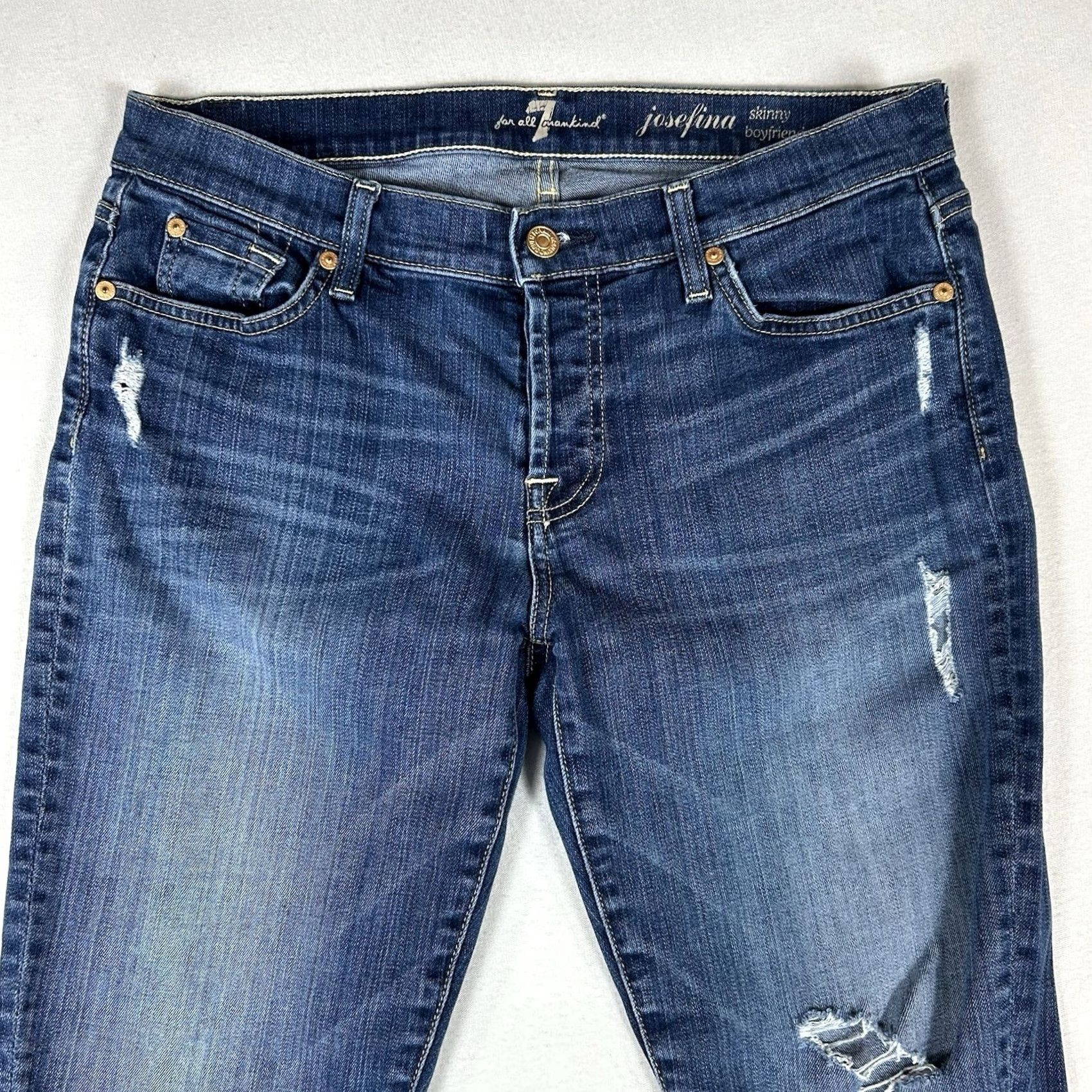 7 For All Mankind 7 For All Mankind Josefina Jeans Women's 29 Skinny Denim Blue Modern 5-Pocket Size 29" - 3 Thumbnail