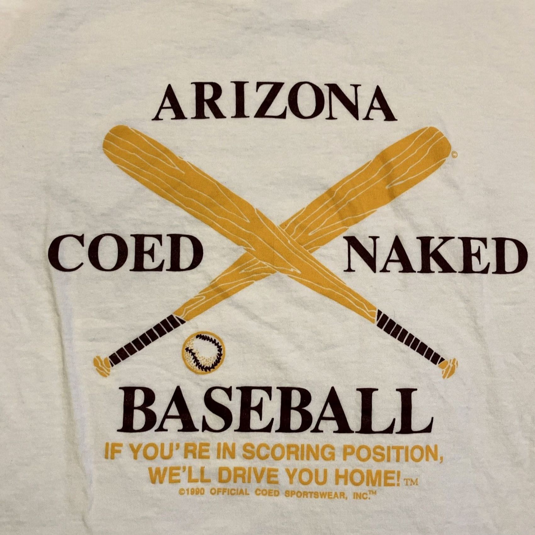 Vintage VINTAGE Arizona State Coed Naked Baseball T Shirt RARE Single Stitch XL Size US XL / EU 56 / 4 - 5 Thumbnail