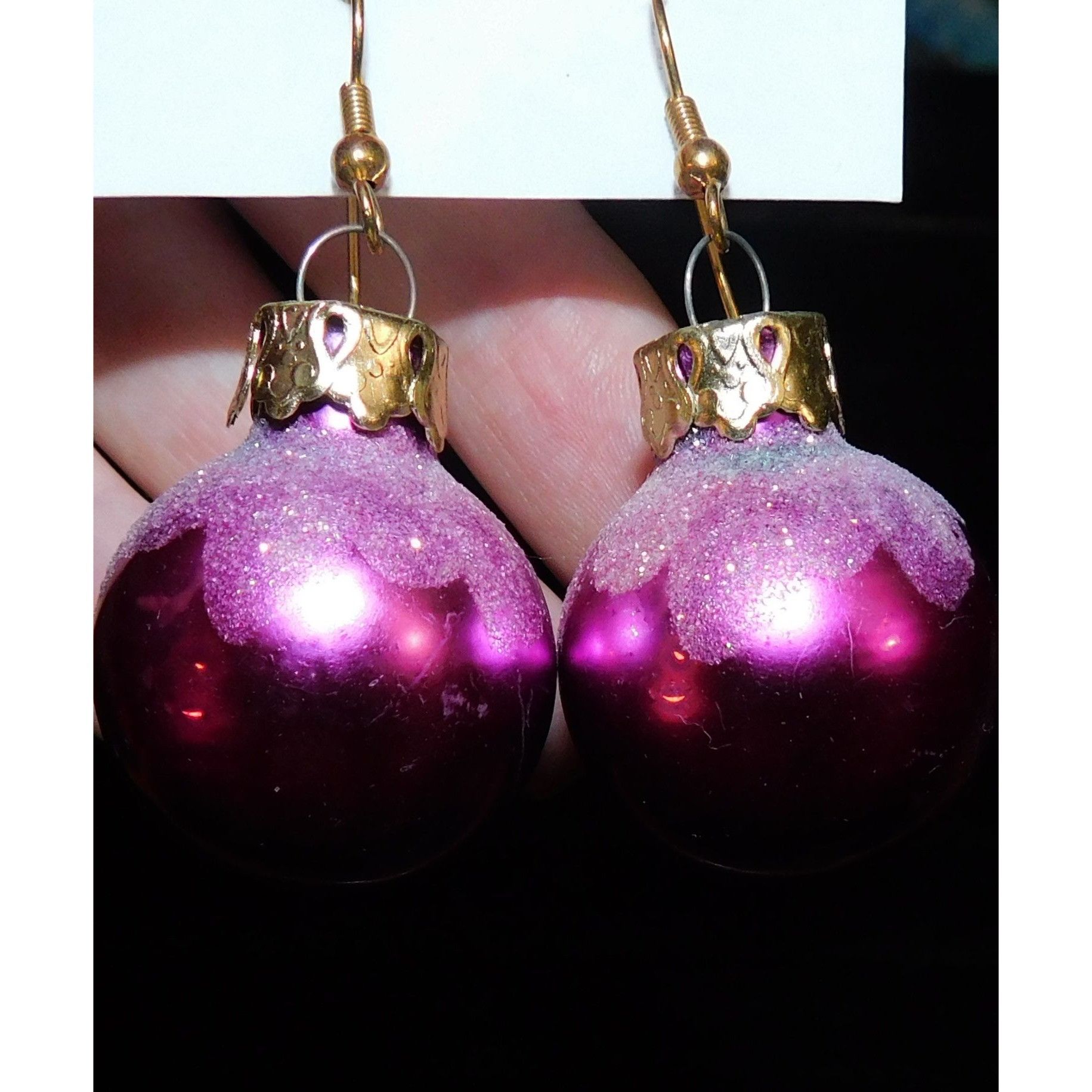 Other Snowy Purple Holiday Ornament Drop Earrings Size ONE SIZE - 7 Thumbnail