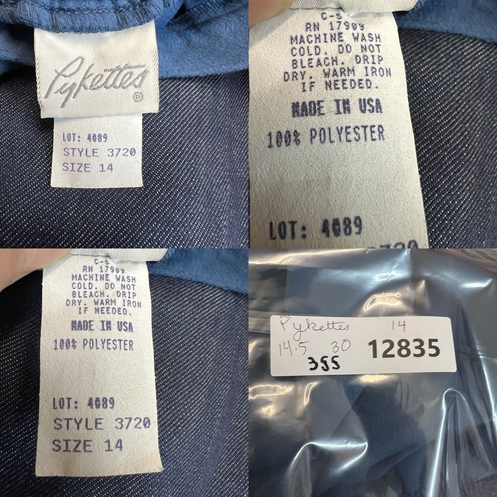 Vintage VINTAGE Pykettes Skirt Womens 14 Blue Elastic Waist Knee Length Pleated 80s Retro NWT Size 36" / US 14 / IT 50 - 8 Thumbnail