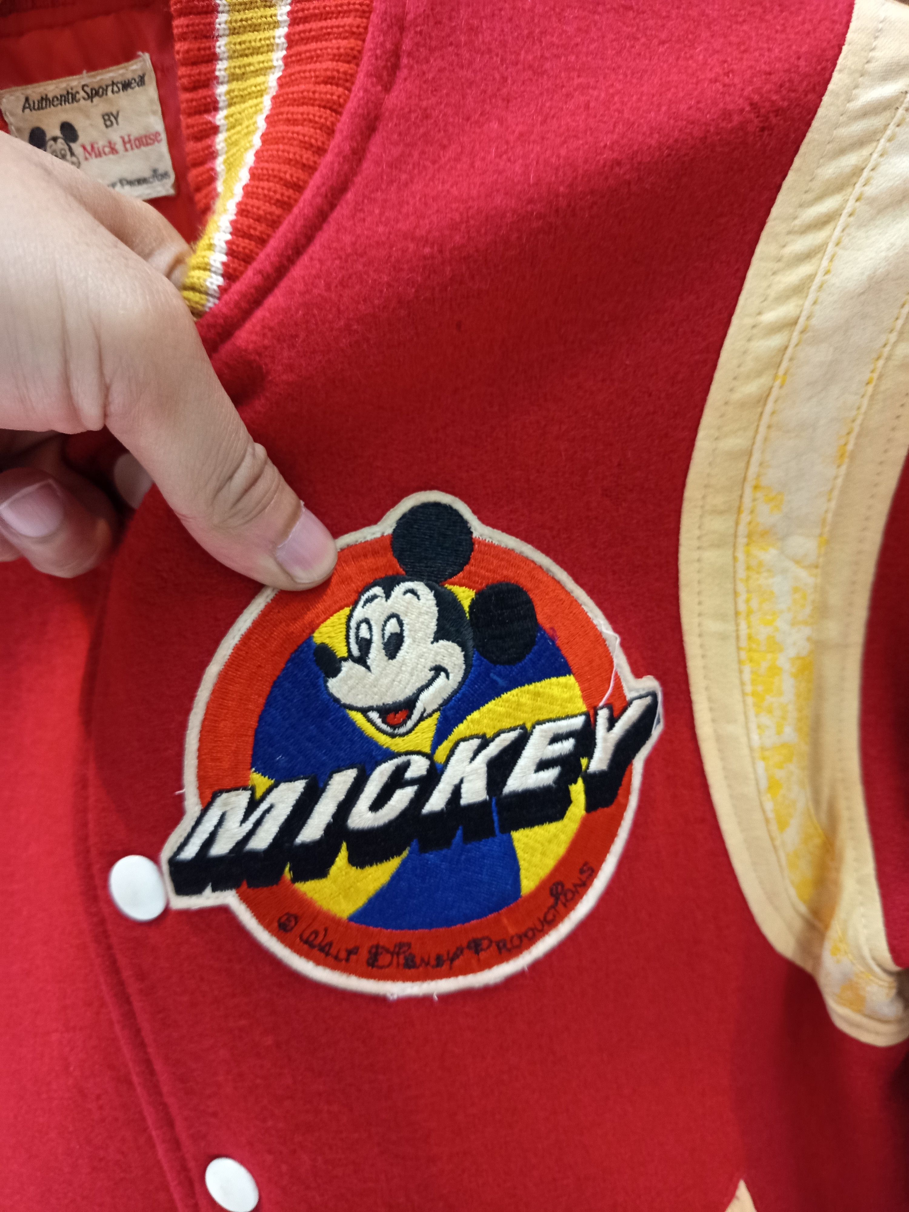 Vintage 1980s Walt Disney Productions Mickey Mouse Varsity Jacket Size US L / EU 52-54 / 3 - 12 Thumbnail