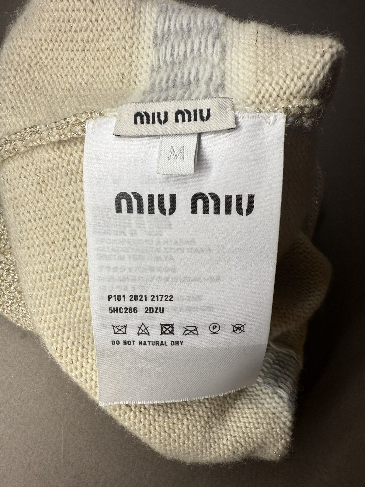 Miu Miu Miu Miu Shimmer Logo Beanie Size ONE SIZE - 4 Thumbnail