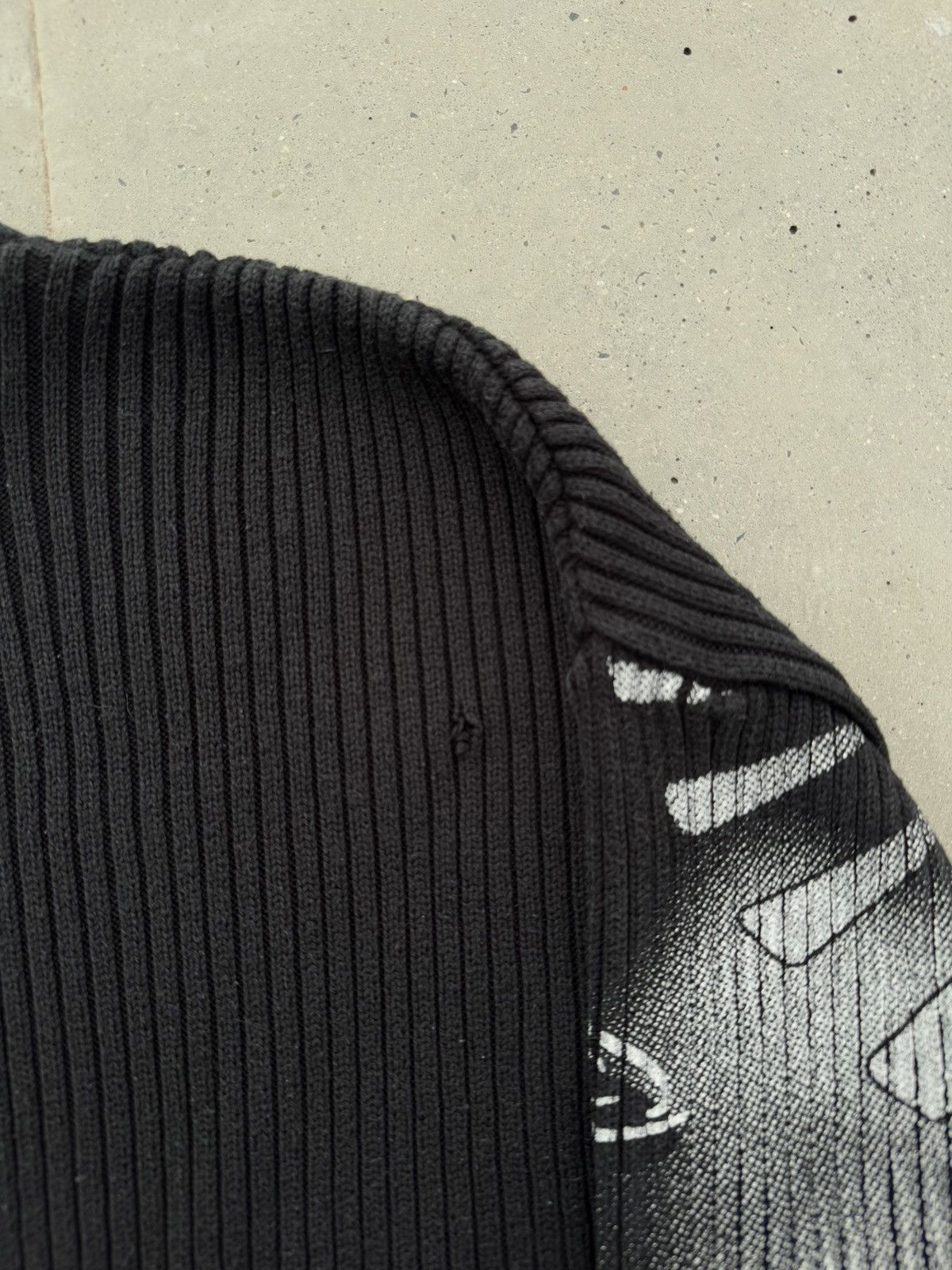 Japanese Brand × Vintage Vintage Y2K avantgarde tribal black opium sweater super rare Size US XXL / EU 58 / 5 - 5 Thumbnail
