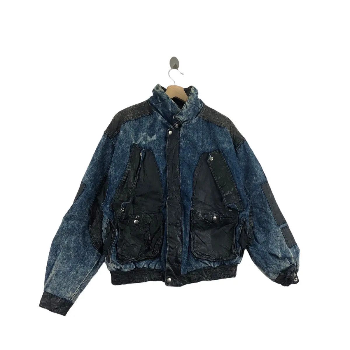 Vintage Vtg TROOP FRANCE Crest Laurel Wreath Varsity Denim Jacket Size XL / US 12-14 / IT 48-50 - 3 Thumbnail