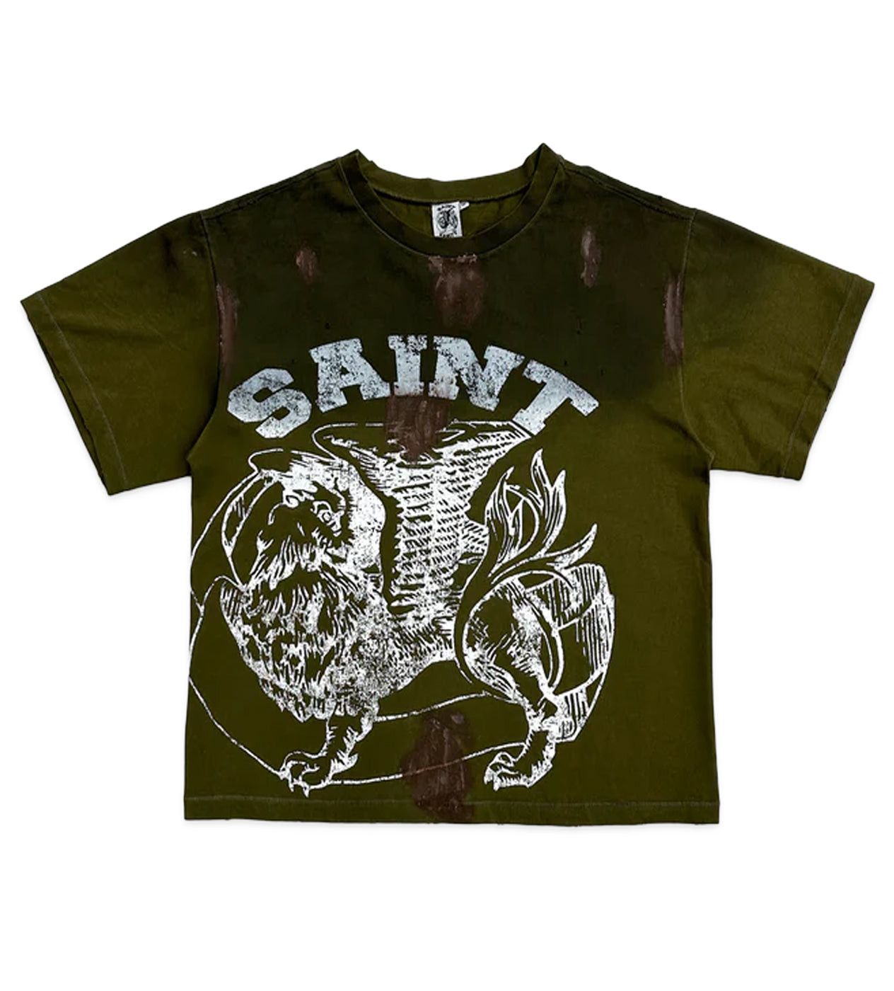 Saint Vanity Griffin Tee DIstressed Washed Green Size US XL / EU 56 / 4 - 1 Preview