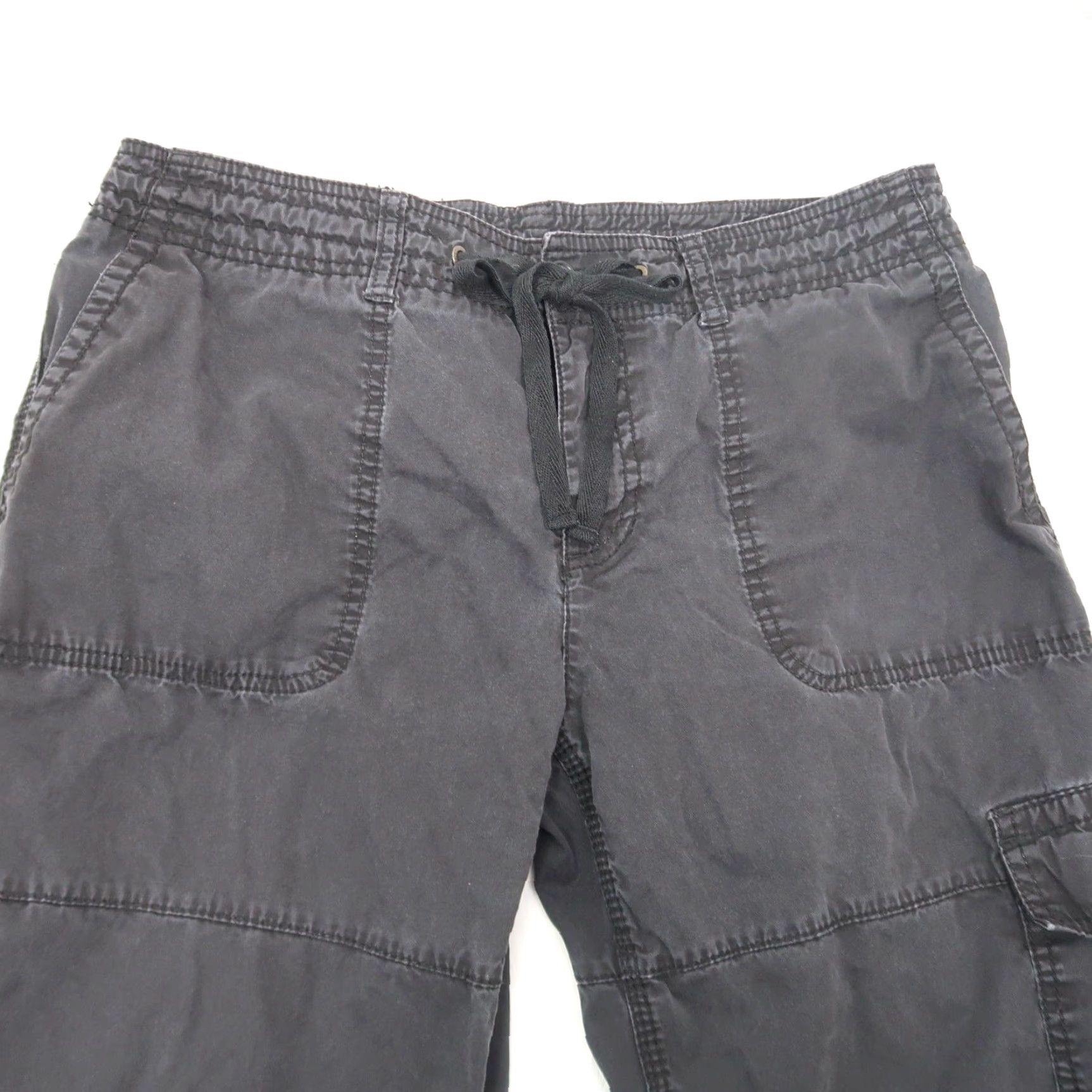Liz Claiborne VINTAGE Liz Claiborne Black Cotton Cargo Crop Pants 10 Women 90s Casual Cargo Pants Mens Womens Girls Size 32" / US 10 / IT 46 - 2 Thumbnail