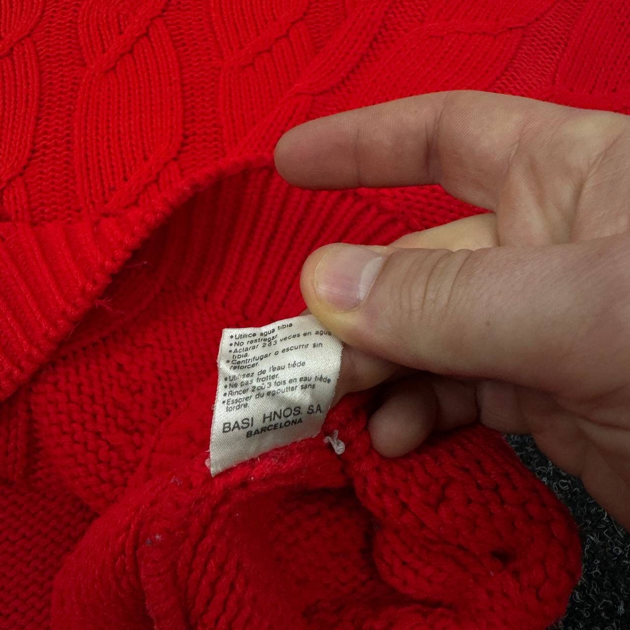 Lacoste Lacoste 70-80s vintage knitting pullover cable knit v neck Size US L / EU 52-54 / 3 - 7 Thumbnail