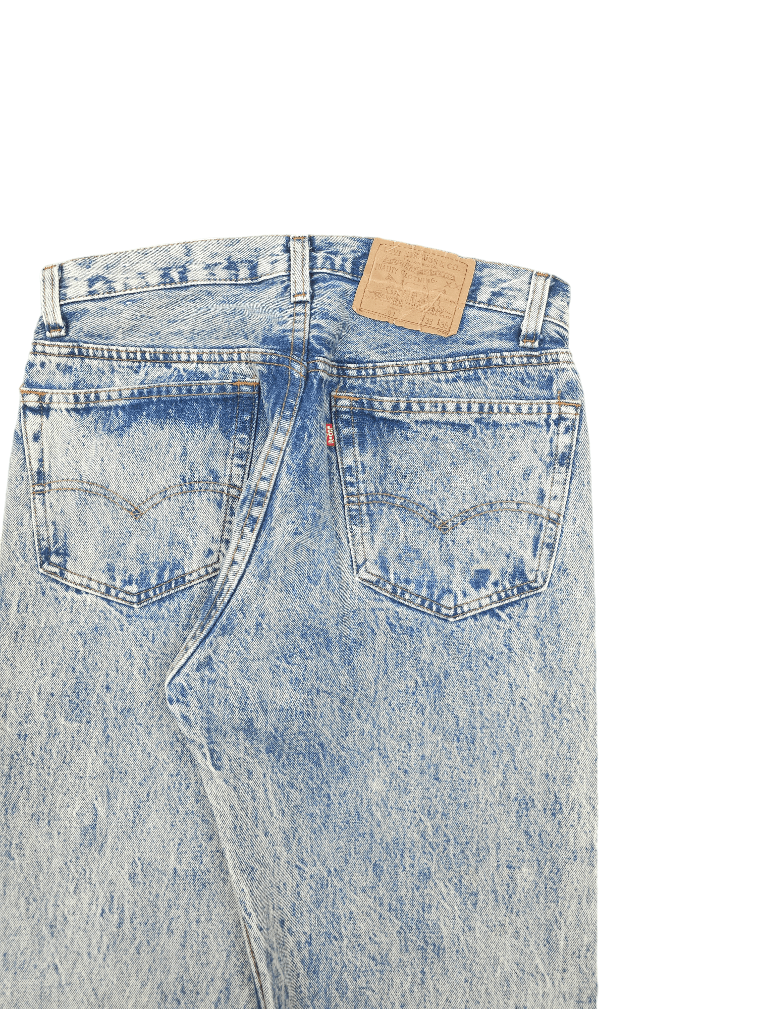 Levi's × Levi's Vintage Clothing × Vintage 💎 33/34 Vintage 90's Levi's 501 Acid Washed Straight Jeans Size US 33 - 9 Thumbnail