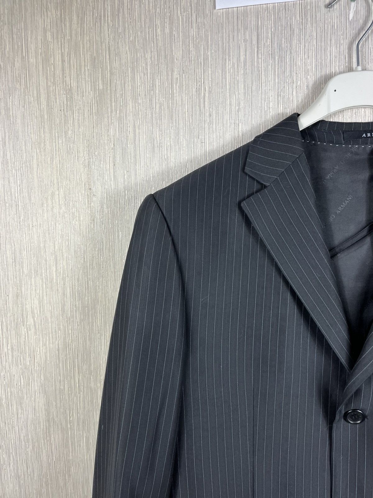 Giorgio Armani × Vintage Vintage Giorgio Armani striped wool blazer jacket luxury Size 46R - 4 Thumbnail