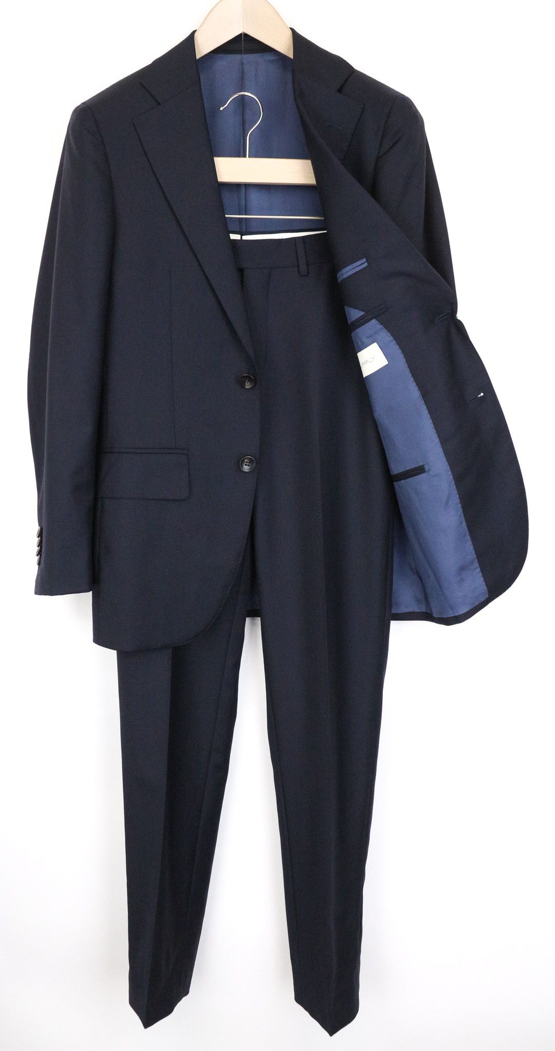 Suitsupply LA SPALLA UK32R Blue Wool Pleated 2 Piece Suit 75831 Size 34S - 1 Thumbnail
