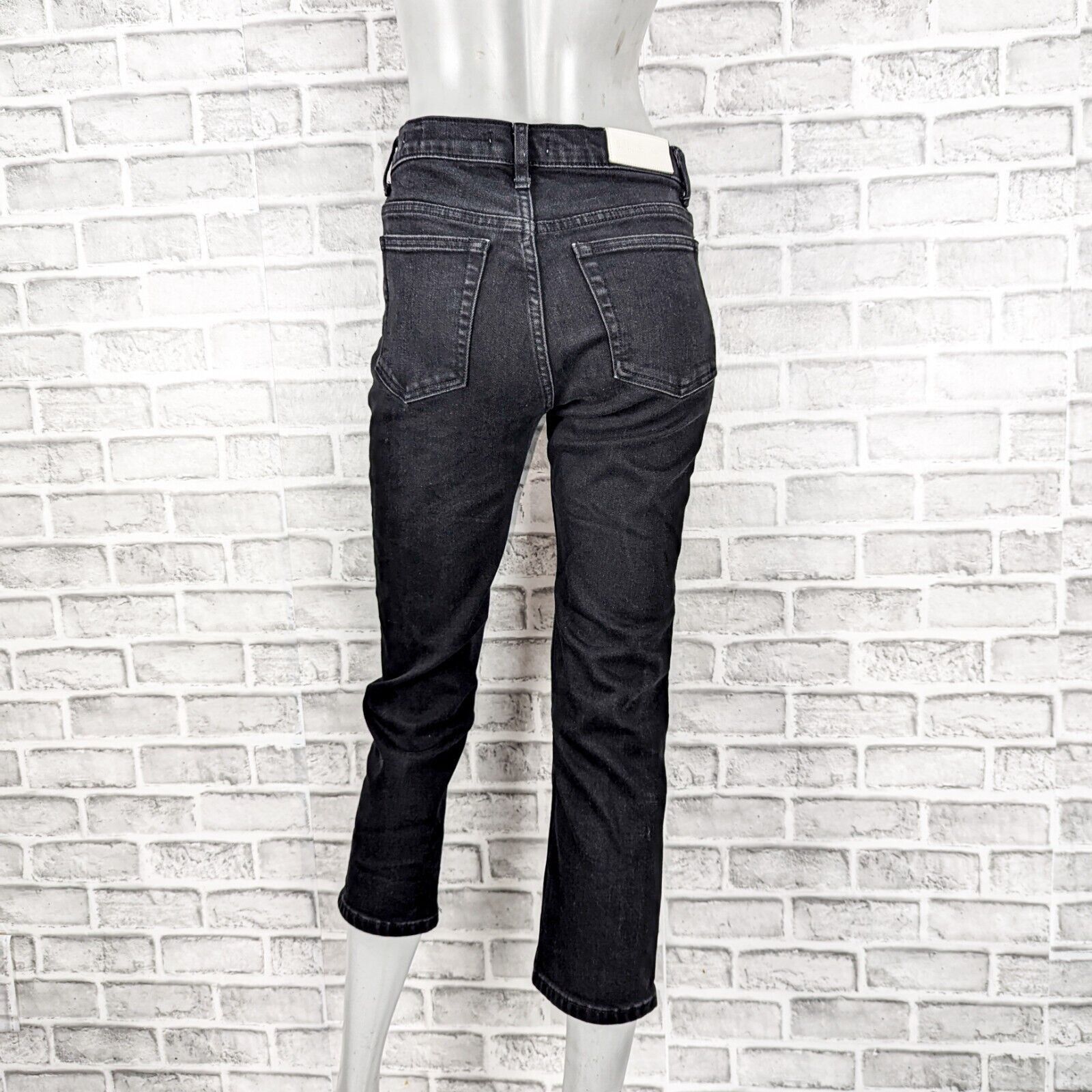 RE/DONE RE/DONE High Waist Stretch Crop Denim Jeans in Black Med Size 29" - 4 Thumbnail