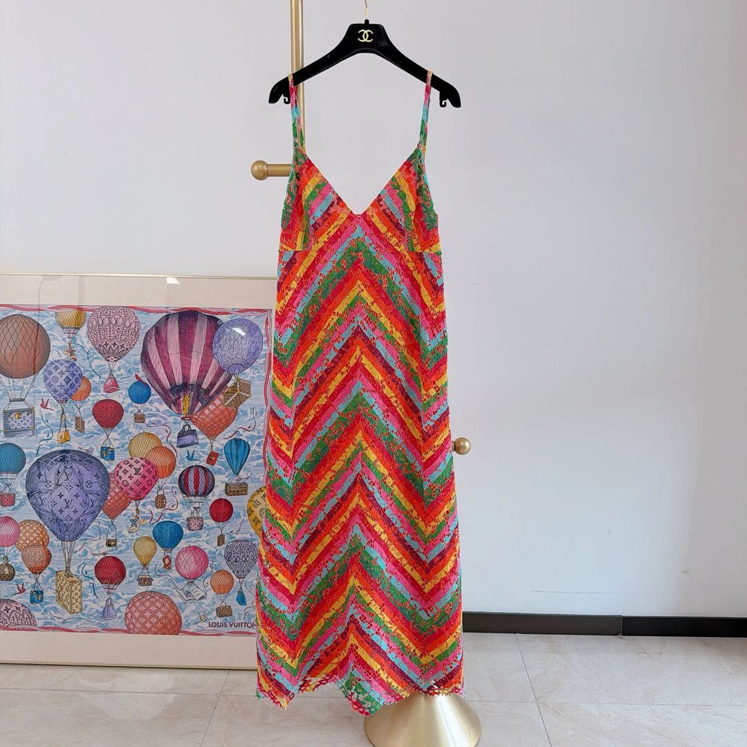 Valentino Valentino Multicolor Striped Camisole Dress Women's 44 Size M / US 6-8 / IT 42-44 - 1 Thumbnail