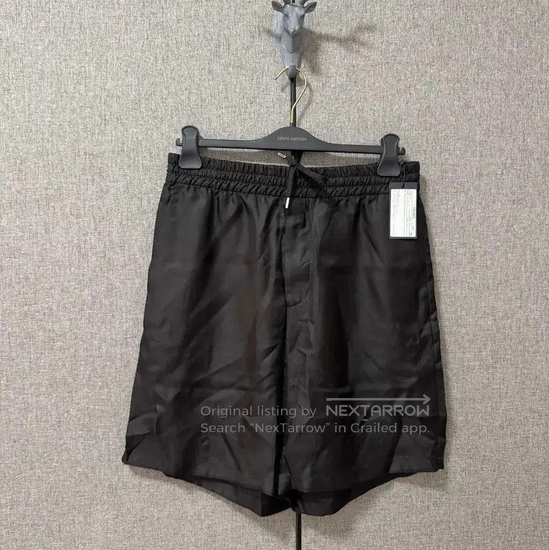 Prada Prada Black Silk Logo Print Men's Shorts. Size US 32 / EU 48 - 1 Thumbnail