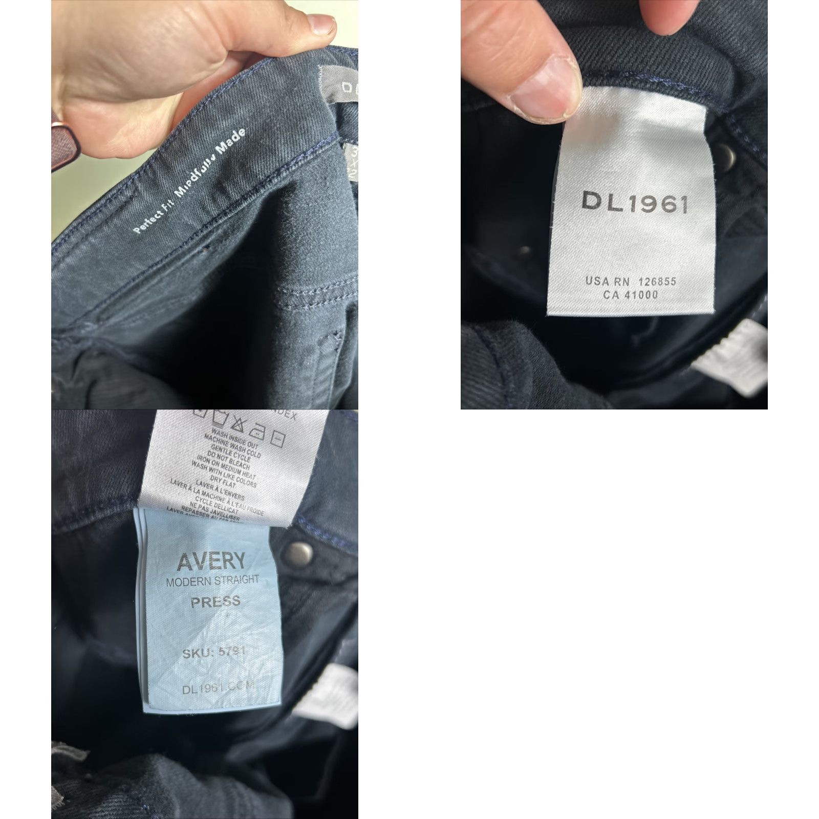DL1961 DL1961 AVERY Jeans Mens 34x32 Black Modern Straight Pants Regular Inseam 32 Jeans Black Mens Size US 34 / EU 50 - 10 Thumbnail