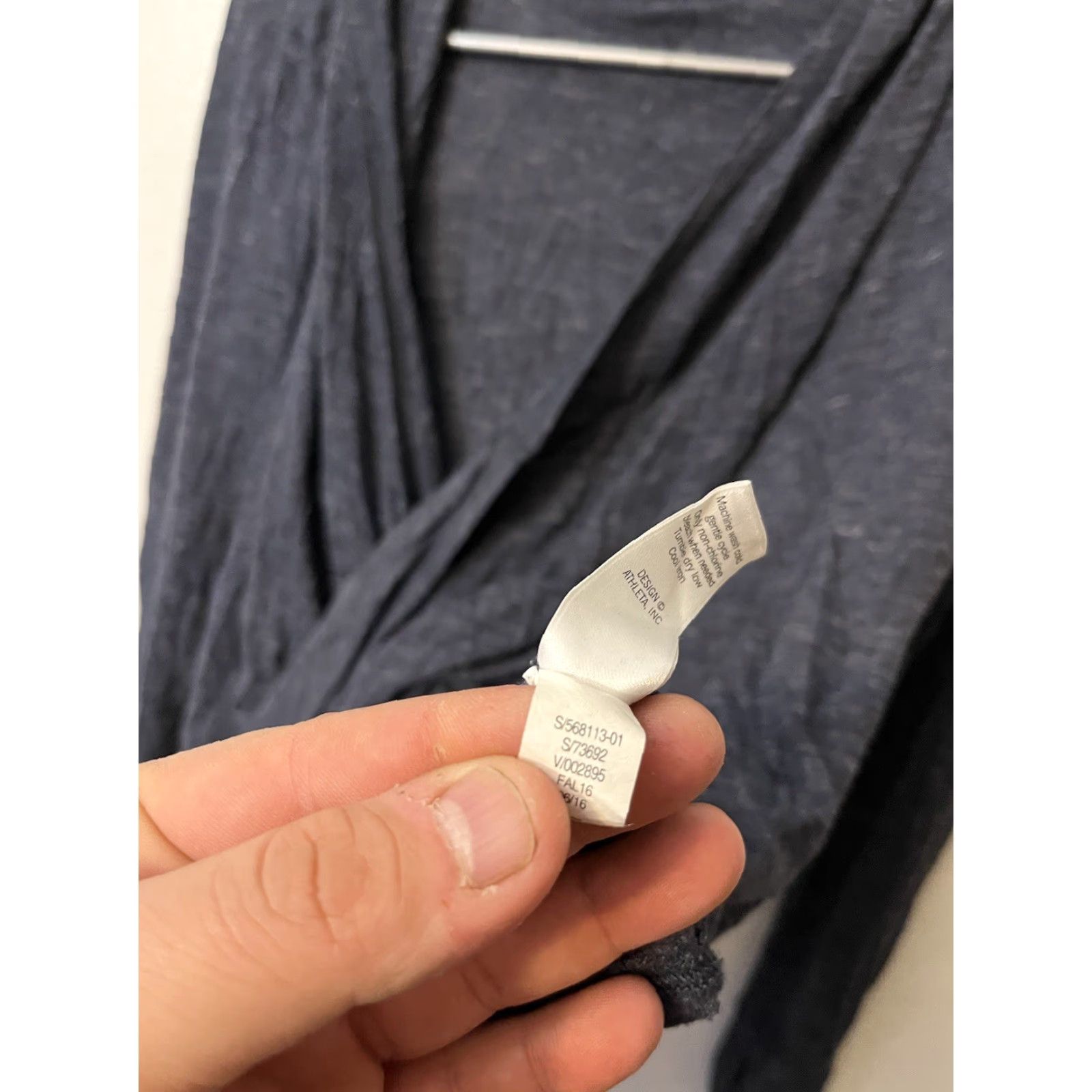 Athleta Athleta Womens XS Twist Front Plunge Hooded Pullover Top Heathered Blue Size XXS / US 00 / IT 34 - 4 Thumbnail