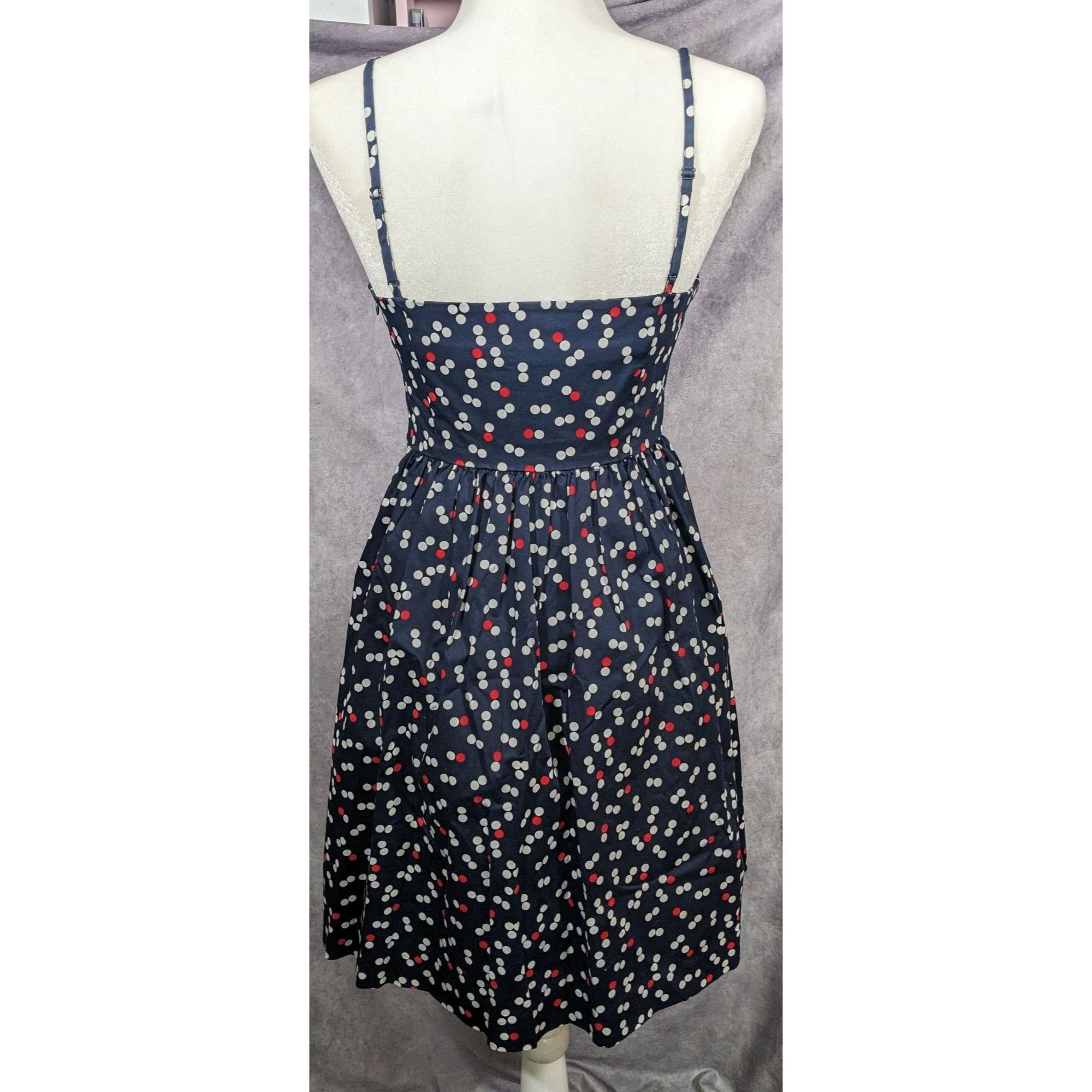 Gap Gap Preppy Navy Polka Dot Spaghetti Strap Sundress Size S / US 4 / IT 40 - 10 Thumbnail