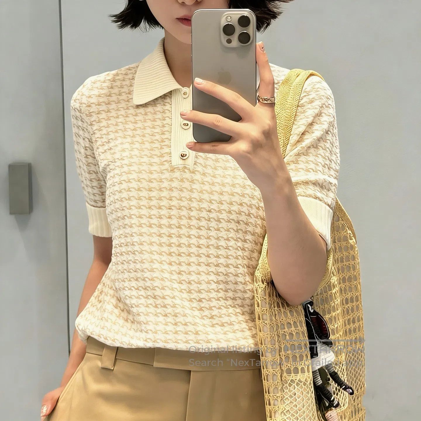Dior Dior Polo Collar Short Sleeve Slim Knit Top| Size XS / US 0-2 / IT 36-38 - 7 Thumbnail