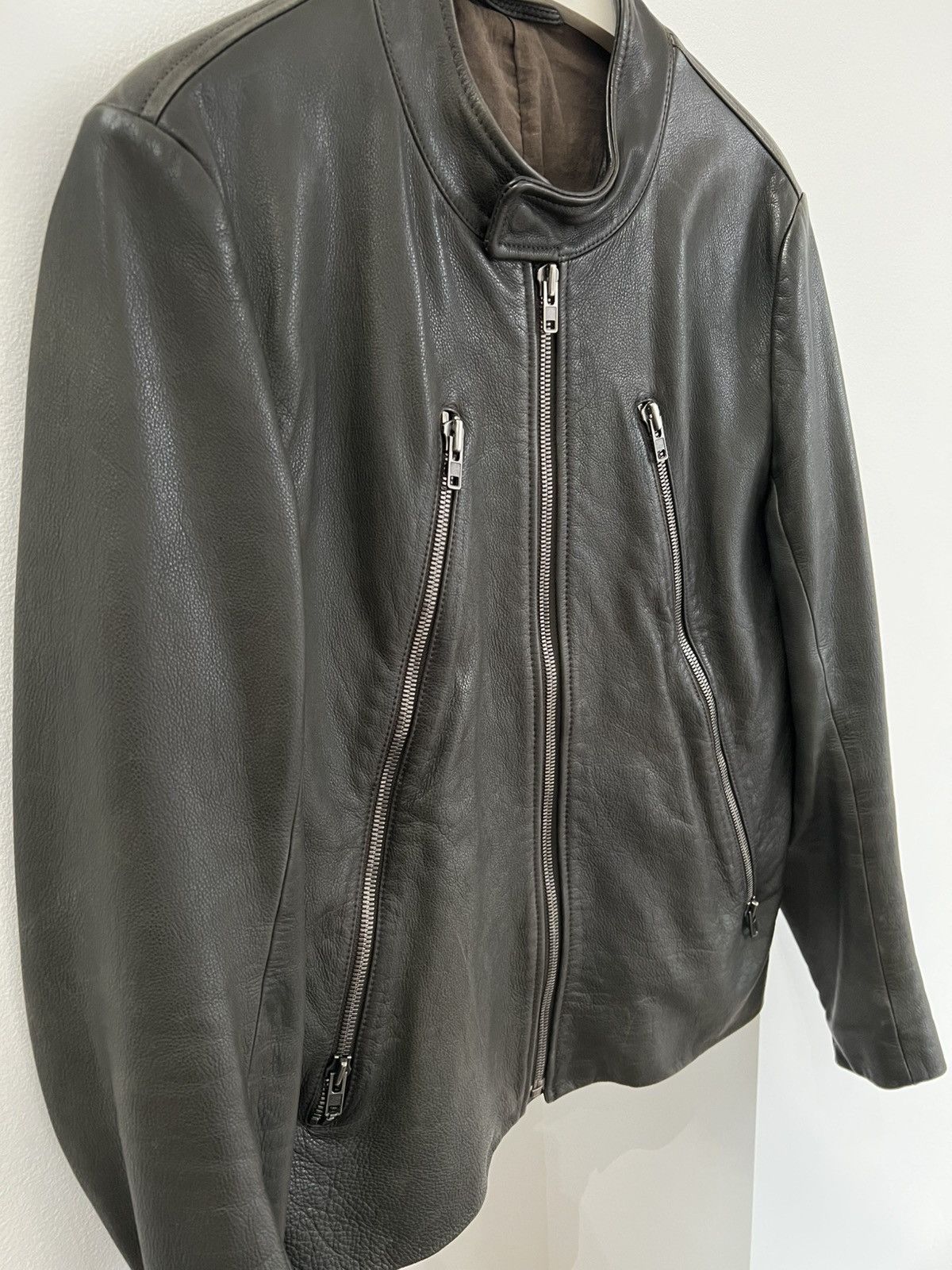 Green- Margiela 5 zip Leather Jacket
