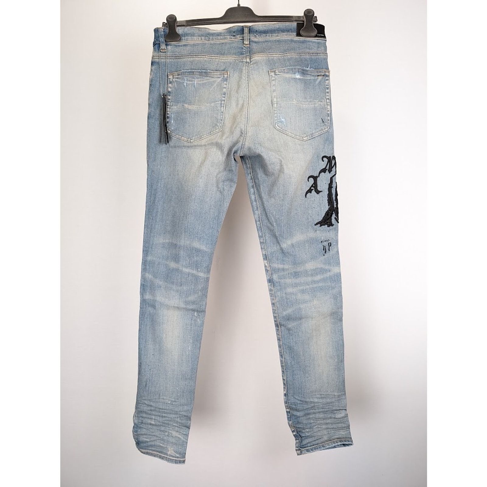 Amiri o1rshd1 Q:3 / Wes Lang Reaper Logo Jeans in Clay Indigo Size US 31 - 12 Thumbnail