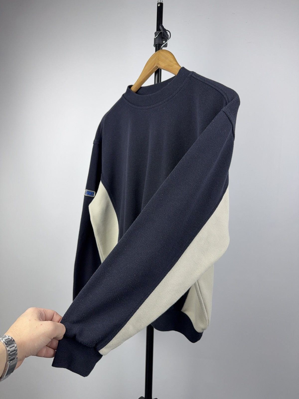Asics Vintage 90s Retro Asics Retro Crewneck Sweatshirt Navy Size US S / EU 44-46 / 1 - 7 Thumbnail