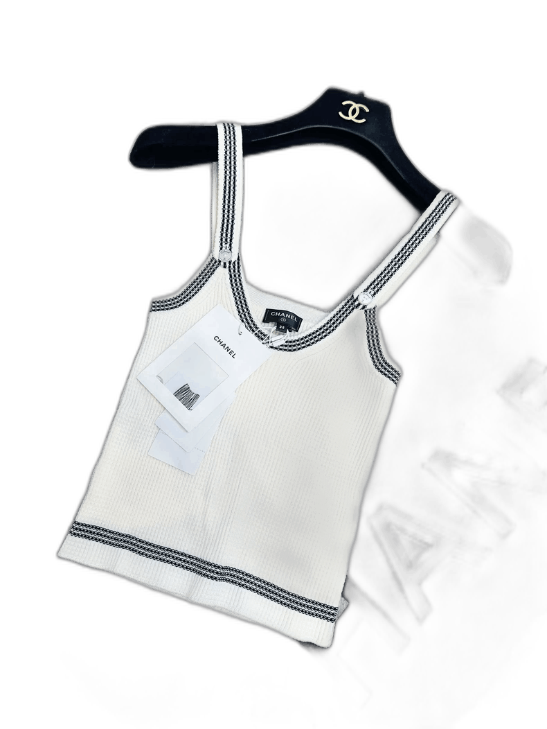 Chanel Chanel 22C White Knit Tank Top Size M / US 6-8 / IT 42-44 - 1 Thumbnail