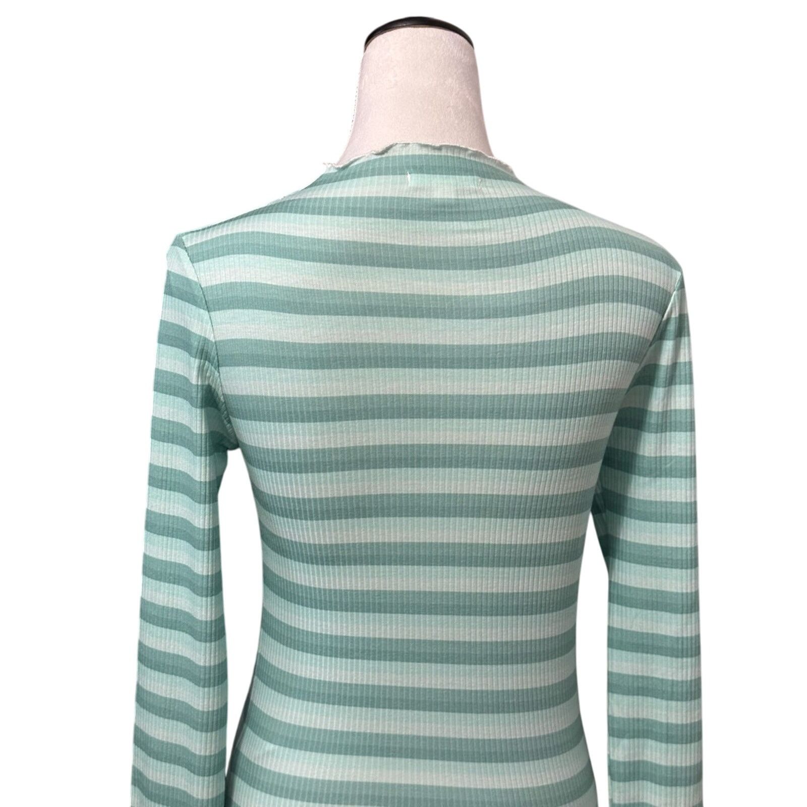 Other Cali Be Casual Top Mock Neck Lettuce Edge Ribbed Stripe M Size M / US 6-8 / IT 42-44 - 6 Thumbnail