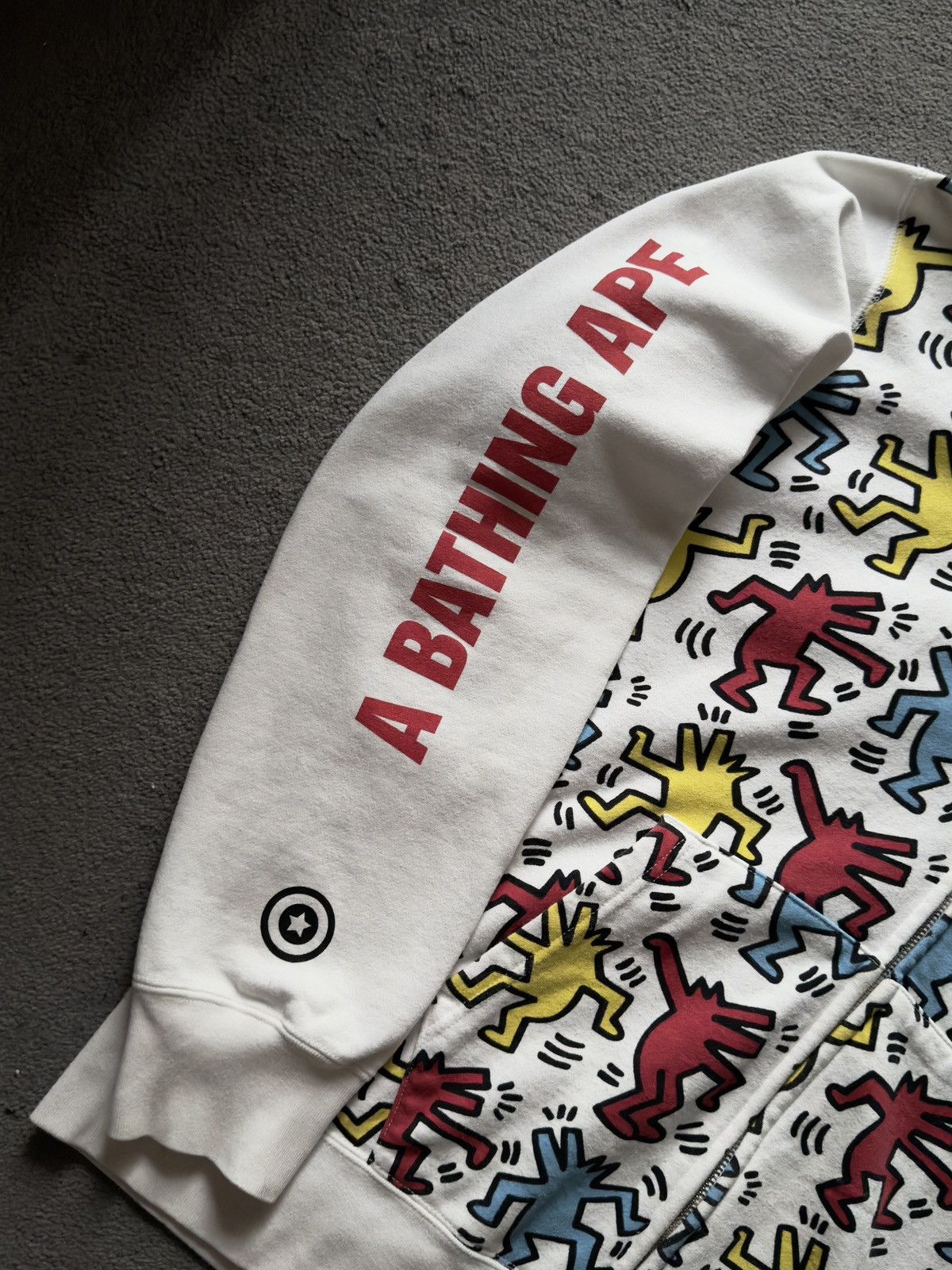 Bape × Keith Haring BAPE X Keith Haring Shark Full Zip Hoodie Rare Collaboration Size US XL / EU 56 / 4 - 6 Thumbnail