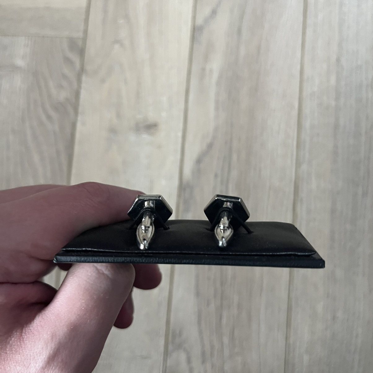 Yves Saint Laurent Vintage Yves Saint Laurent Classic Logo Hexagon Cufflinks Size ONE SIZE - 2 Thumbnail