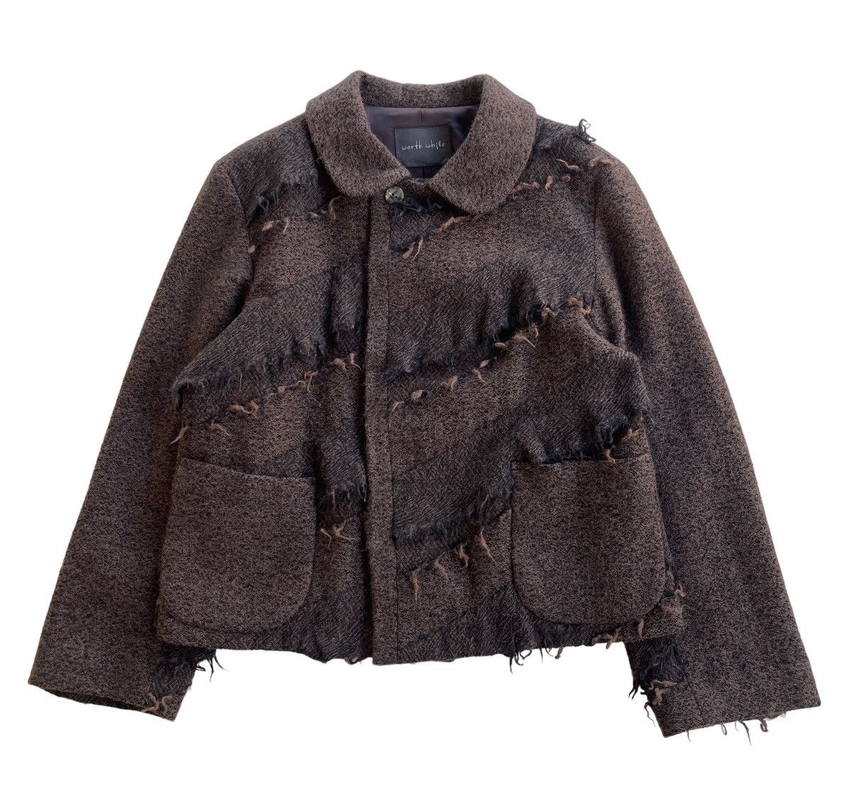 Japanese Brand 90s Worth While Reconstructed Fringles Cropped Jacket Size M / US 6-8 / IT 42-44 - 2 Thumbnail