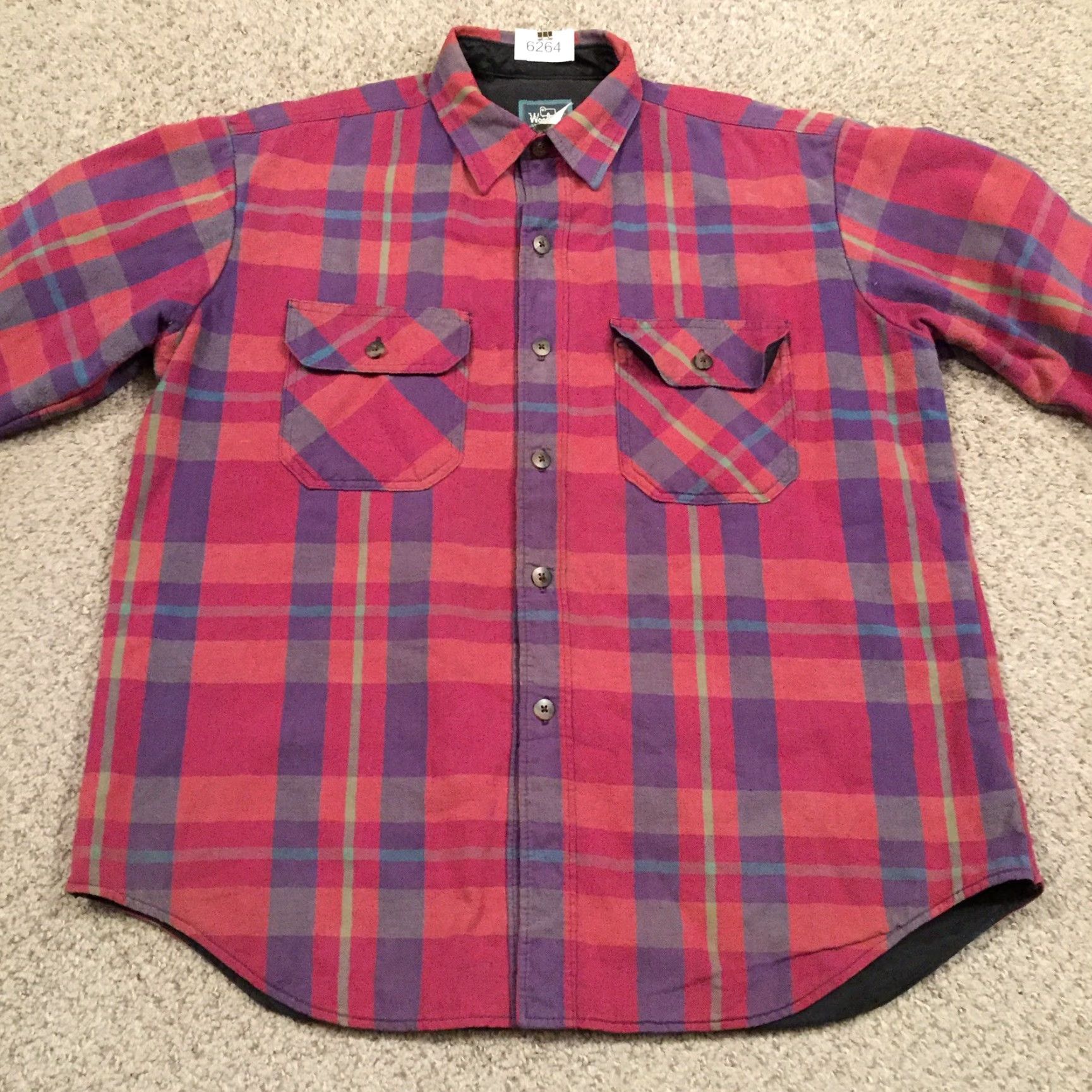 Vintage VINTAGE Woolrich Shirt Mens L Red Plaid Long Sleeve Button-Up Lined Size US L / EU 52-54 / 3 - 4 Thumbnail