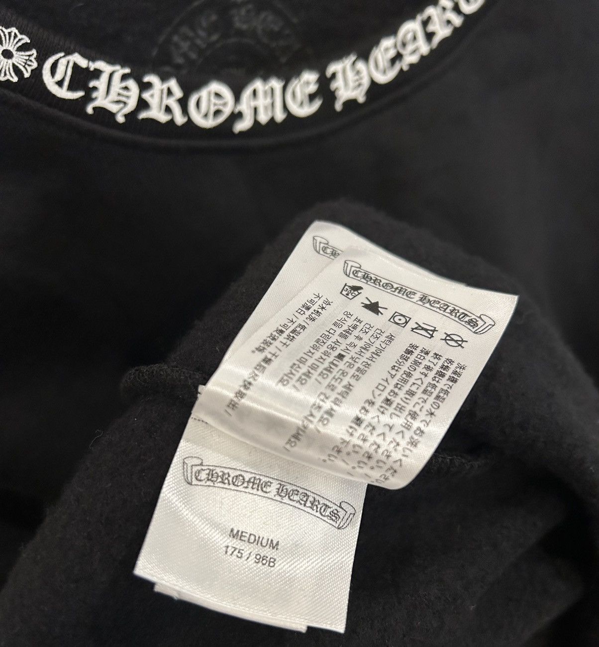 Chrome Hearts Chrome Hearts Neck Logo Crewneck Sweatshirt Black Sz Medium Size US M / EU 48-50 / 2 - 6 Thumbnail