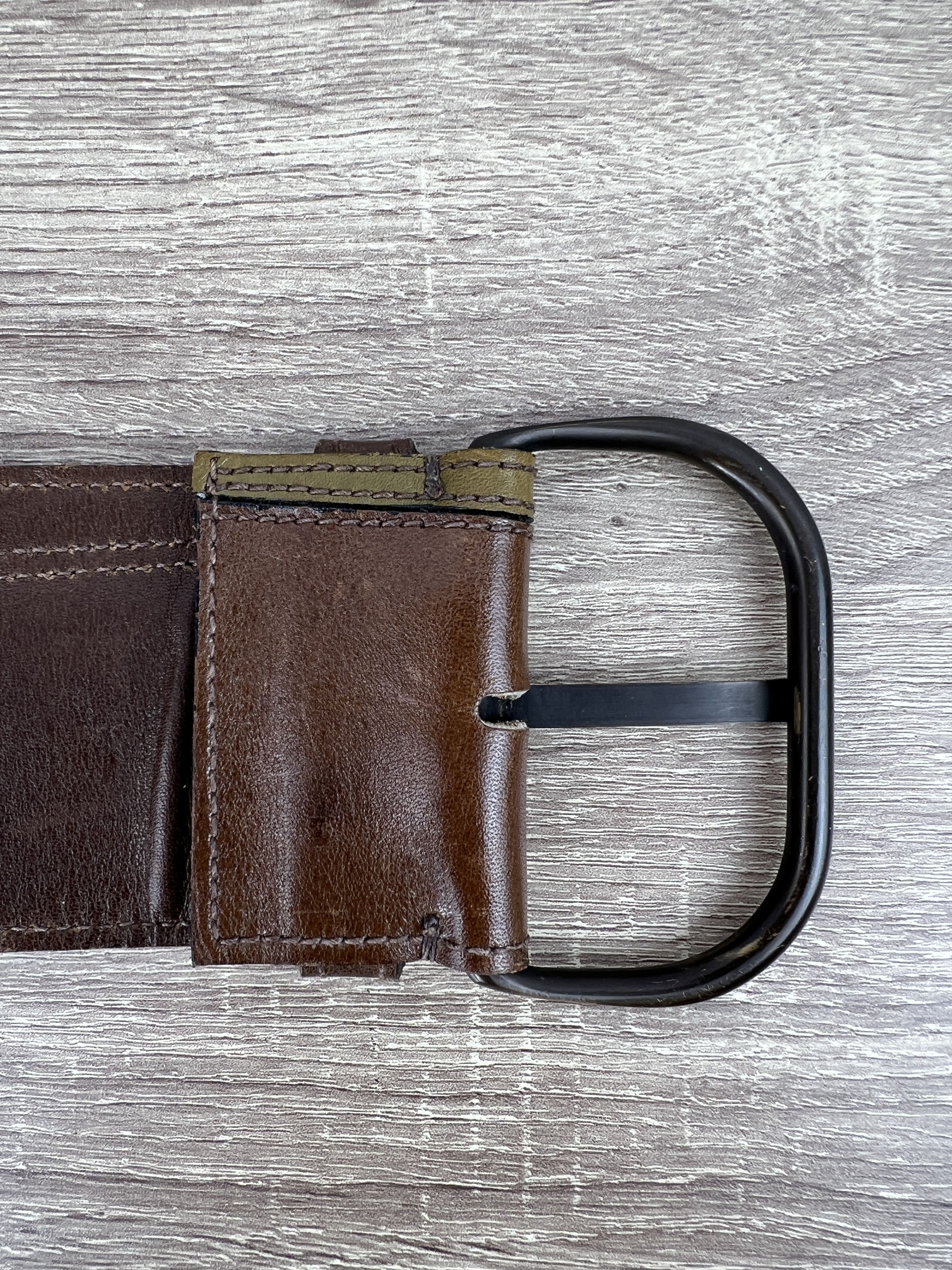 Saint Laurent Paris Saint Laurent Rive Gauche 2 Colored Wide Leather Waist Belt Size ONE SIZE - 7 Thumbnail