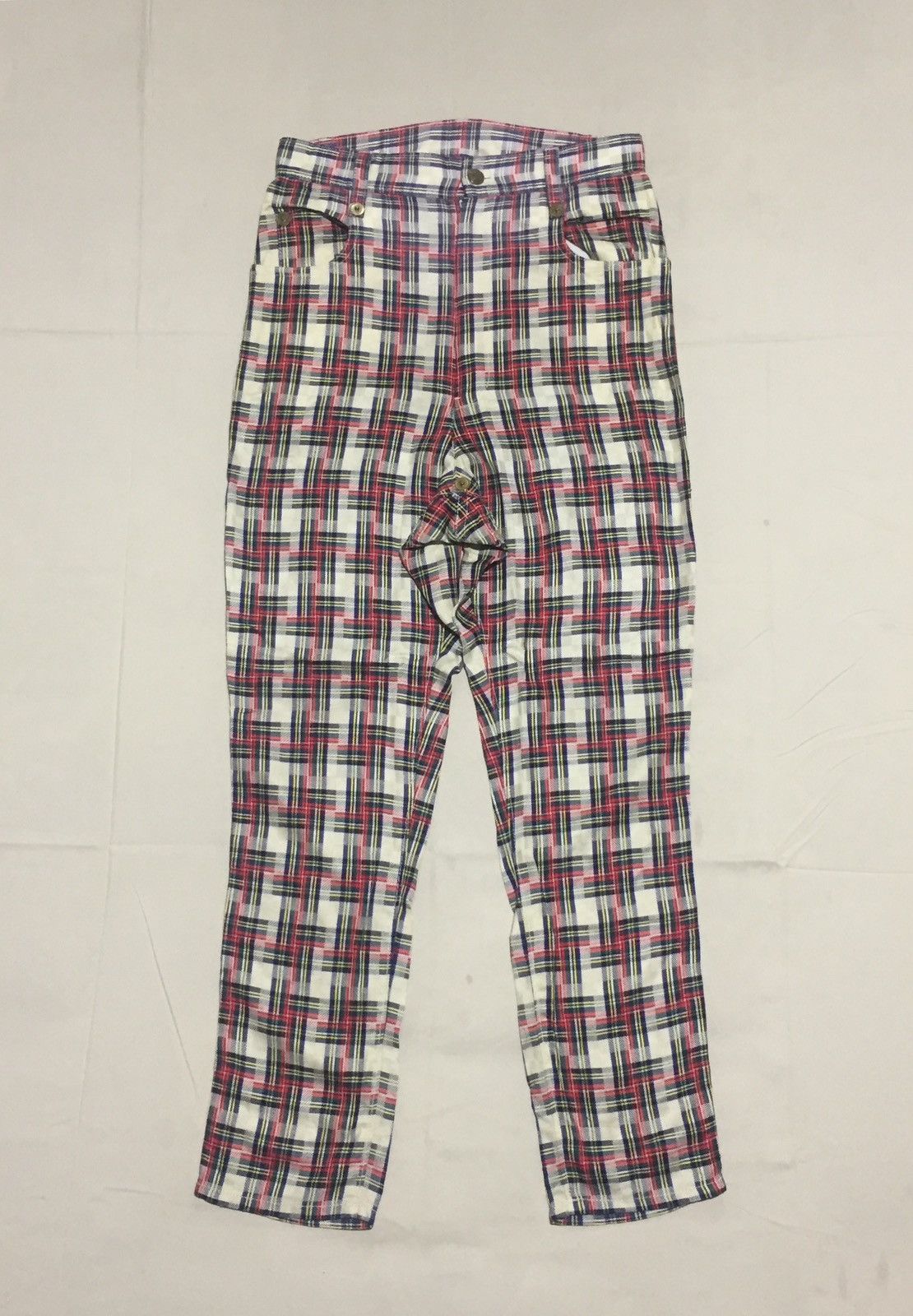 Issey Miyake Vintage Mercibeaucoup Issey Miyake Drop Crotch Tartan Pants Size US 29 - 1 Thumbnail